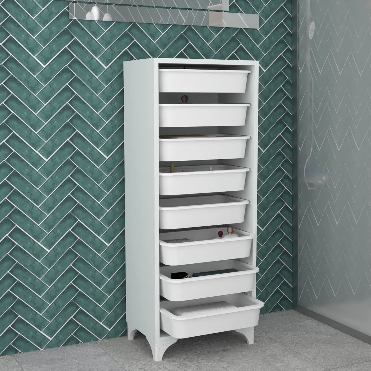 Comfyt White Dresser & Storage Organizer - 8-Shelf Wood Cabinet for Closet, Bathroom, Office, Kitchen, Garage & Pantry | Perfect for Shoes, Bins & Drawers | Space-Saving Home & Office Storage Solution
