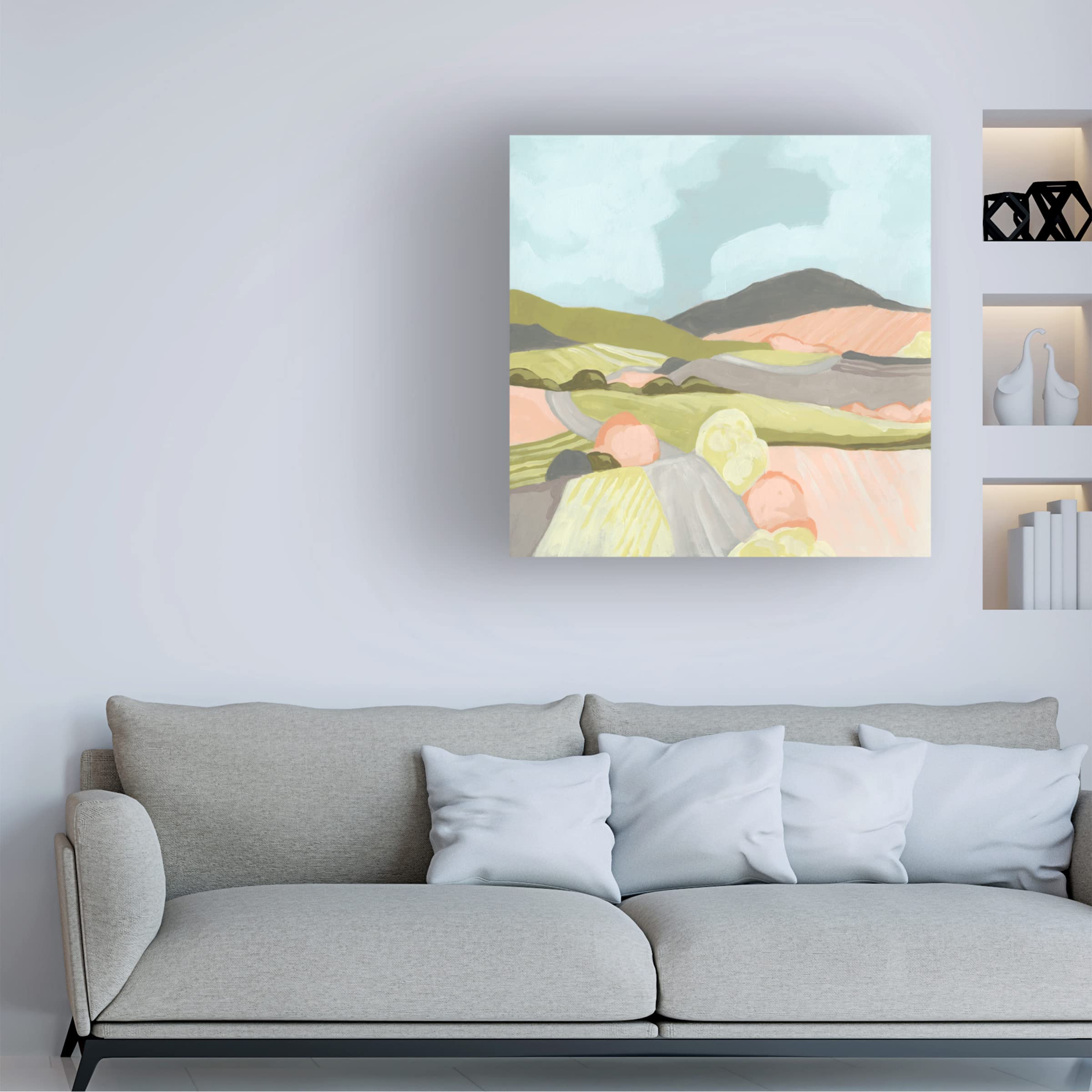 Trademark Fine Art 'Winding Road I' Canvas Wall Art Print by June Erica Vess - Stunning Landscape Painting for Living Room, Bedroom & Office Decor
