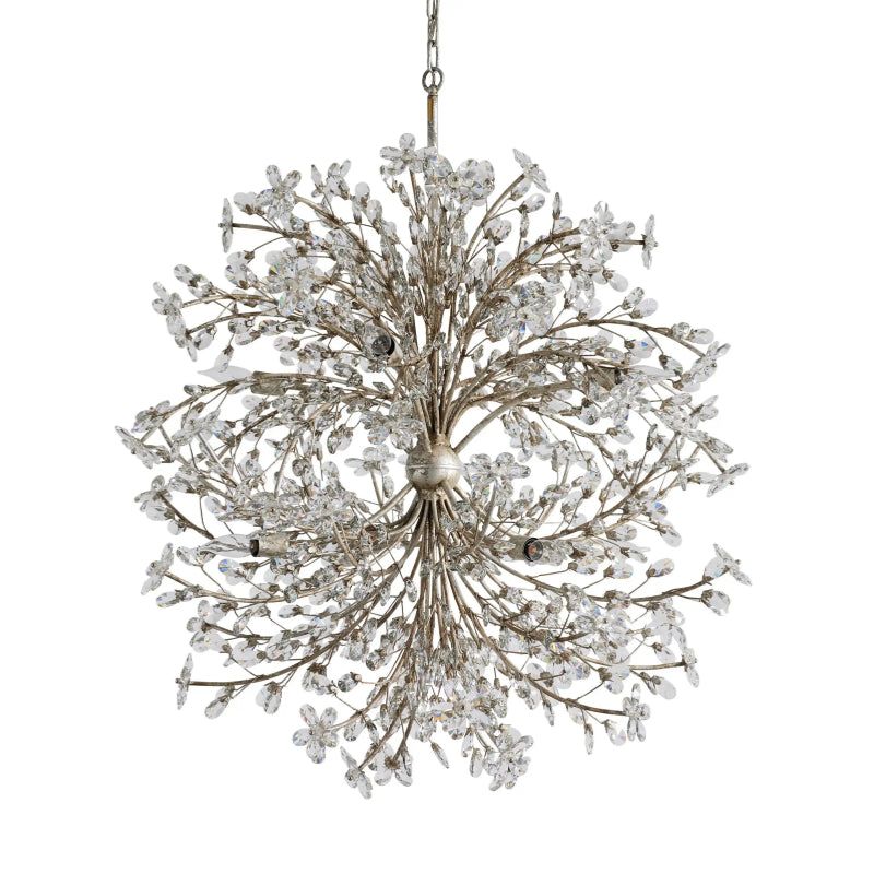 Fiore 8-Light Round Crystal Chandelier - Modern Ceiling Light Fixture for Dining Room, Bedroom & Living Room Decor