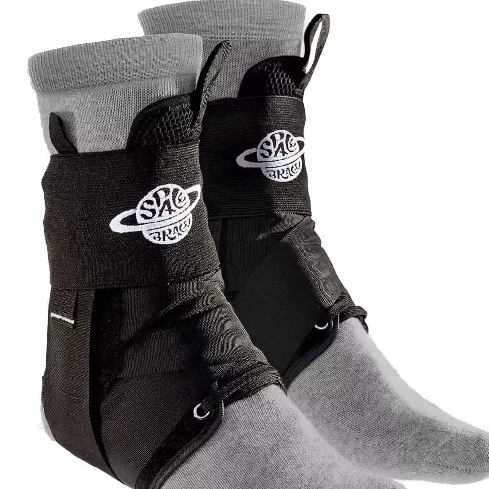 Space Brace 2.0 Quick Lace Up Ankle Support - Pair for Basketball, BMX, MTB, Running & Skateboarding | Adjustable Ankle Wrap for Men, Women & Kids | Sports Injury Prevention & Recovery | Perfect for Athletes & Active Lifestyles