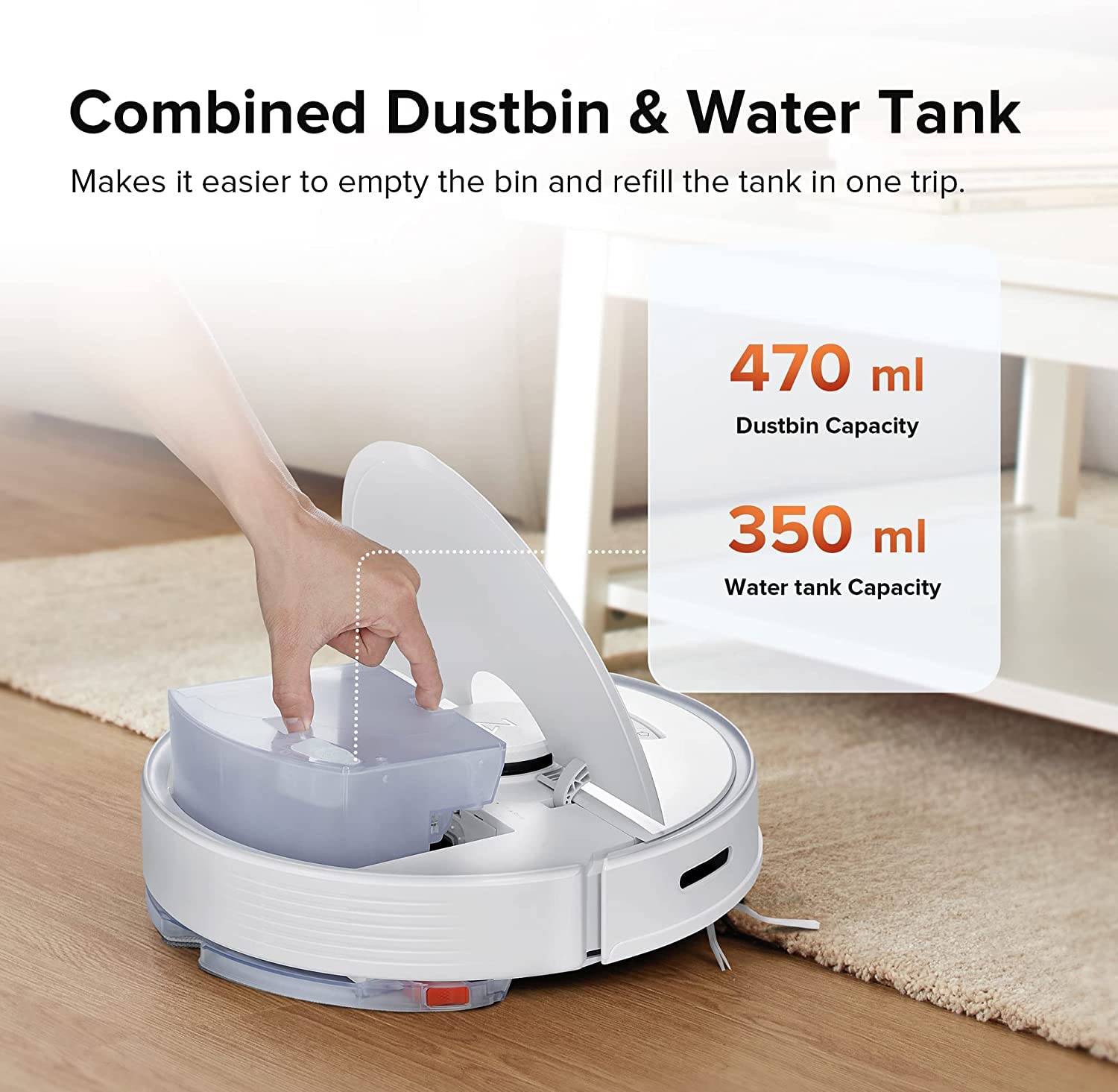 Roborock Q7 Max Robot Vacuum and Mop Cleaner with Side Brushes - Smart Mapping, 180min Runtime, Self-Charging - Perfect for Hardwood Floors, Carpets & Pet Hair Cleaning