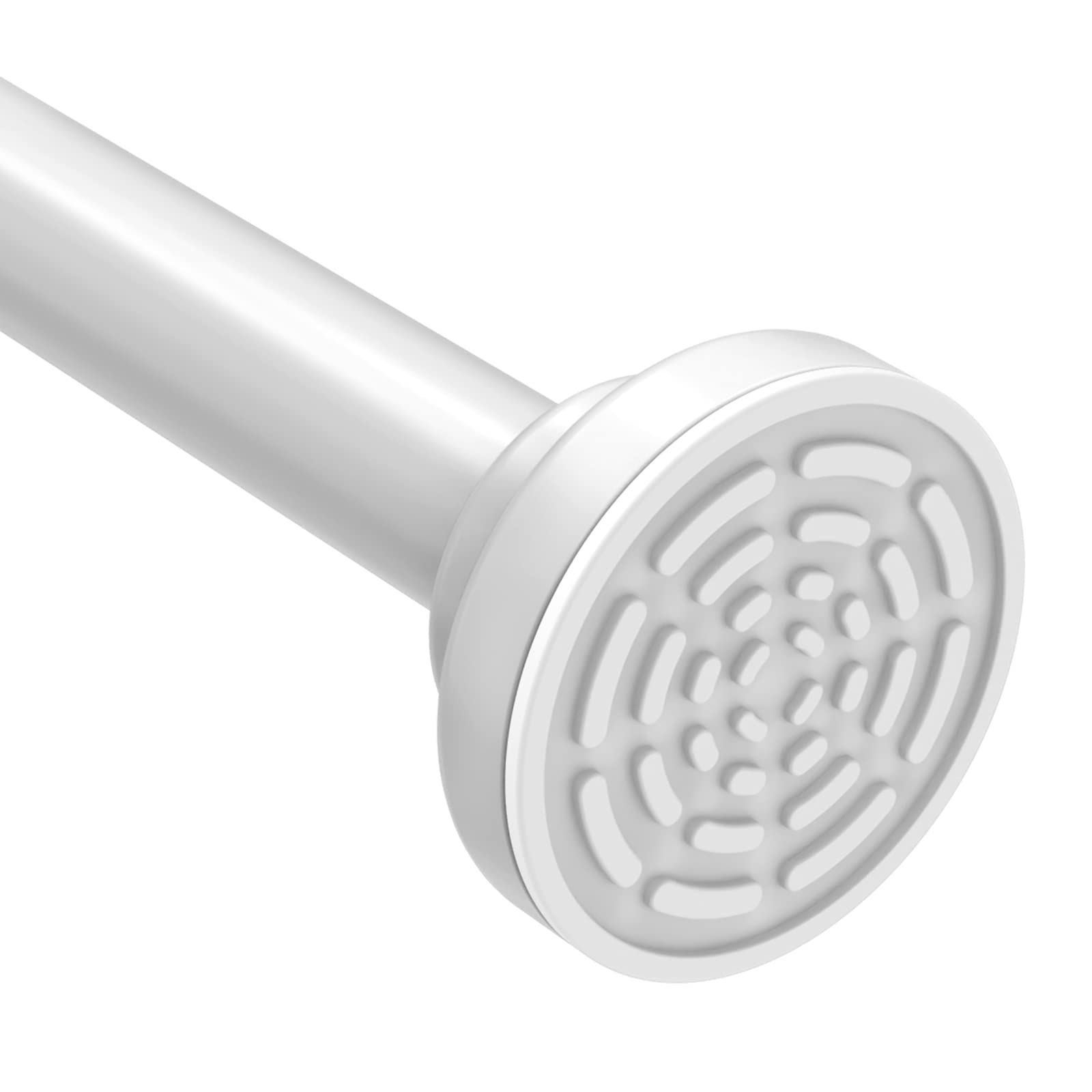 Ausemku Adjustable Tension Shower Curtain Rod 40-72 Inch - Rustproof Stainless Steel No Drill Spring Tension Rod for Bathroom & Kitchen - Perfect for Small Spaces, Rentals, and Quick Installation (White)