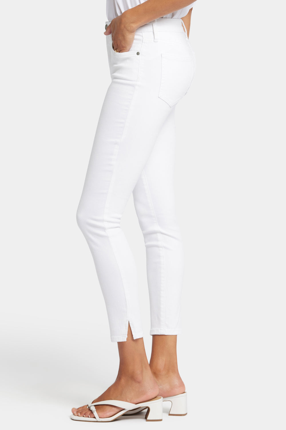 Ami Skinny Ankle Jeans for Women - High Waist Stretch Denim Pants in Optic White | Perfect for Casual Wear, Office Outfits & Date Nights