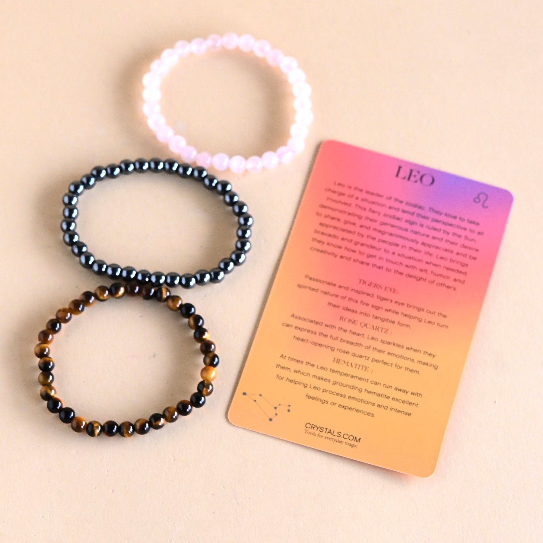 Leo Bracelet Trio Set - Stylish Adjustable Beaded Bracelets for Women & Men - Perfect for Everyday Wear, Gifts & Boho Fashion Accessories