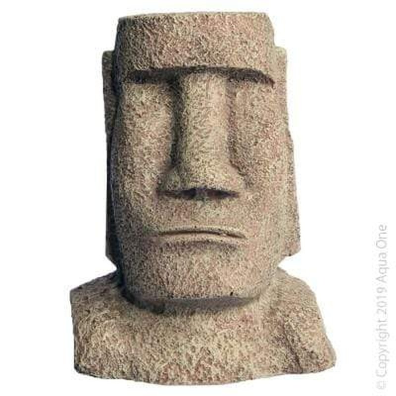 Aqua One Easter Island Head Statue - 12 x 9.5 x 15.5cm Miniature Replica for Home Decor, Office Desk, Garden Ornament & Easter Island Themed Party Decoration