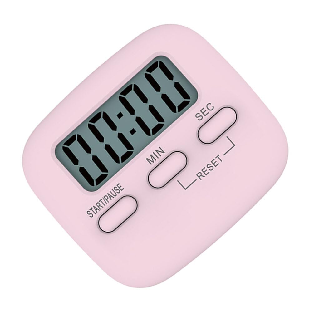 Hemoton Digital Kitchen Timer with Loud Alarm - Large Display, Countdown Stopwatch, Stand & Hanging Hole - Perfect for Cooking, Baking, Gym Workouts, Classroom Teaching, Office Meetings & Bathroom Use (Pink)