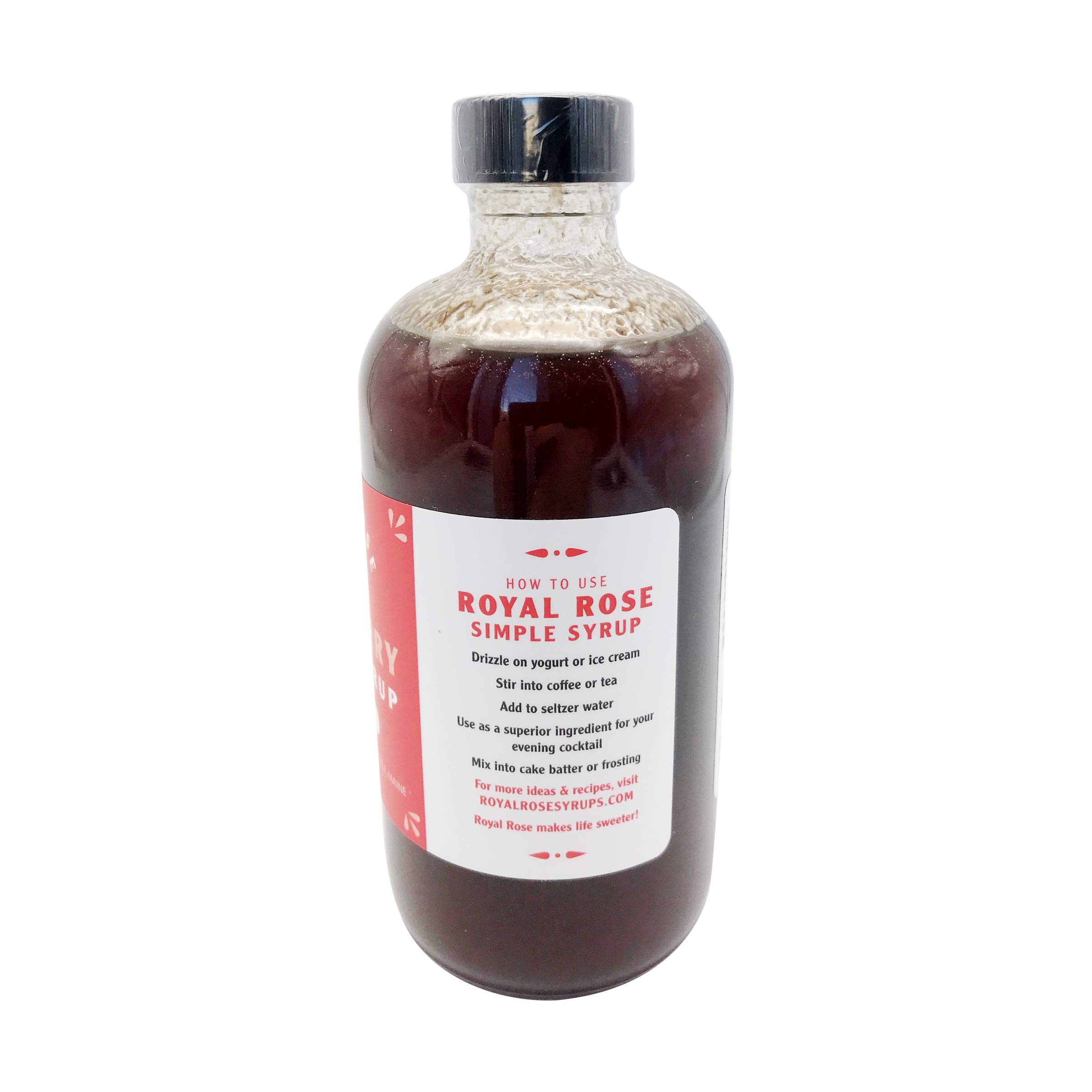 Organic Raspberry Simple Syrup by ROYAL ROSE - 8 Fl Oz | Premium Cocktail Mixer, Dessert Topping & Beverage Flavoring for Mocktails, Coffee, Tea & Baking