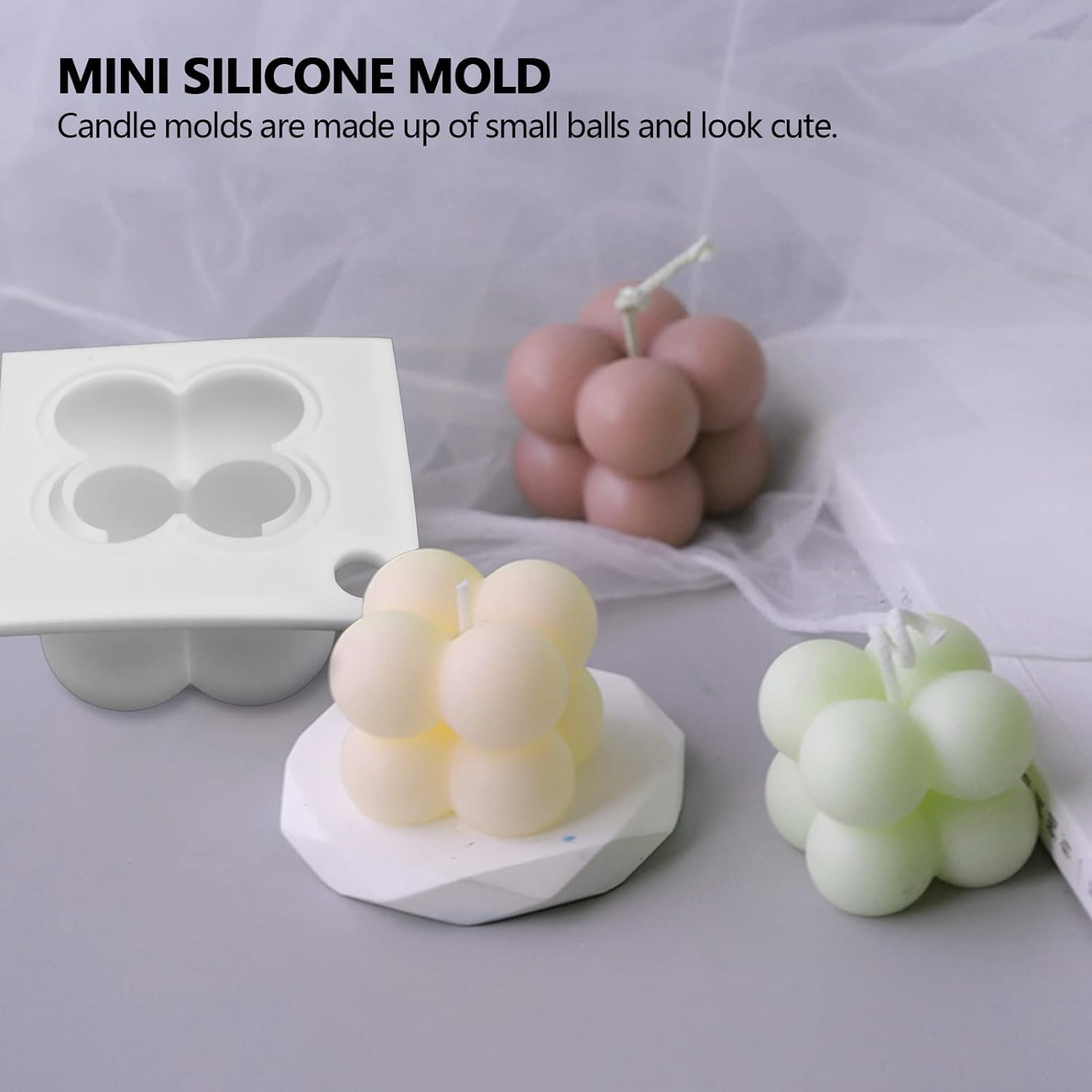 Premium Silicone Bubble Candle Mold for DIY Candle Making, Arts & Crafts, Home Decor, Wedding & Party Supplies – Perfect for Christmas, Halloween, Birthday Celebrations & Cake Decorating (Pack of 1) – Create Stunning Handmade Candles for Gifts, Centerpieces & Relaxing Ambiance