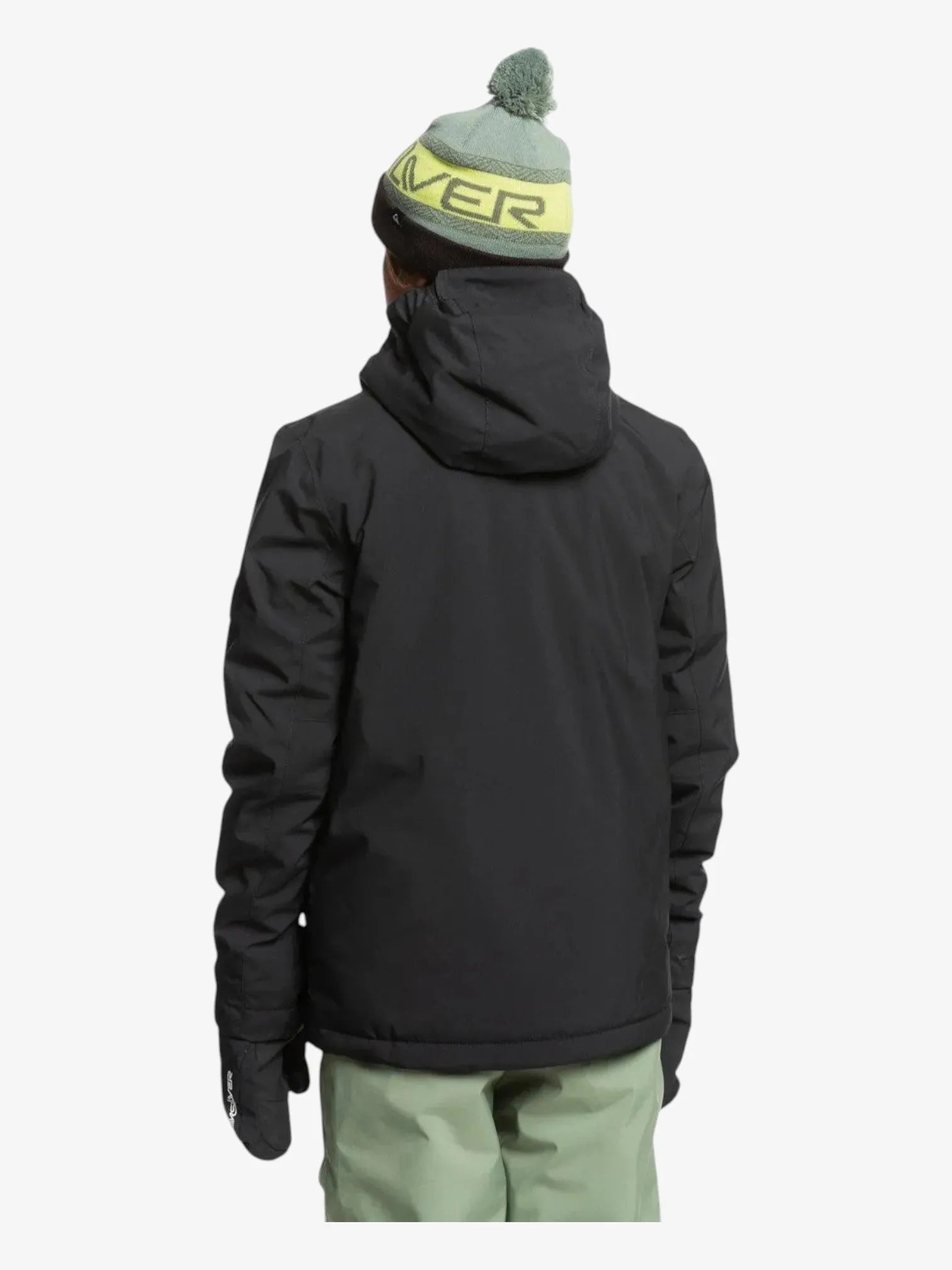 Quiksilver Snow Mission Solid Black Kids Snow Jacket - Warm & Waterproof Winter Coat for Boys & Girls - Perfect for Skiing, Snowboarding & Outdoor Adventures