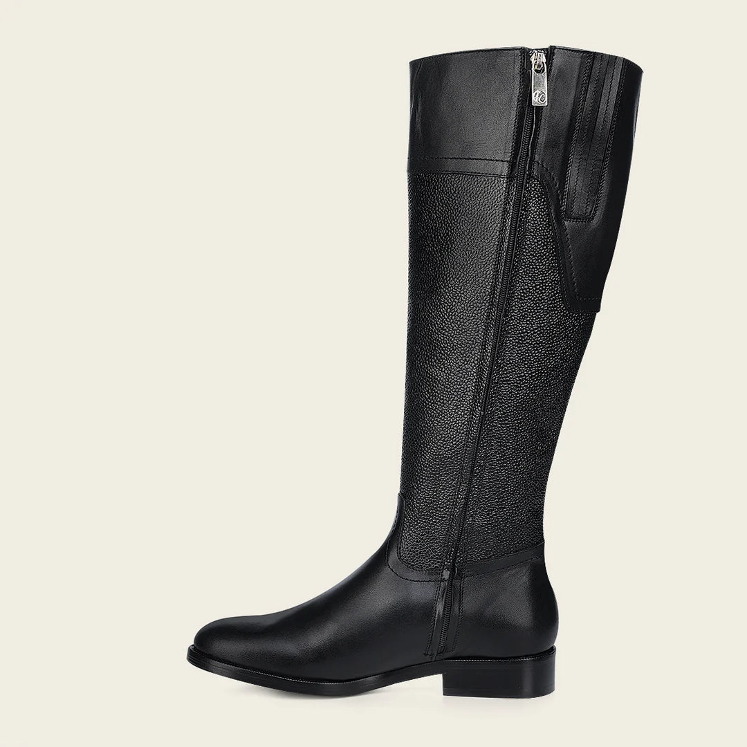Franco Cuadra Black Leather Riding Boots for Women - Equestrian & Fashion Knee High Boots for Horseback Riding & Stylish Outfits