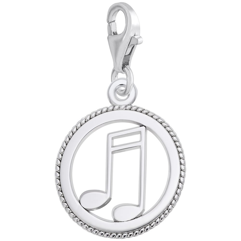 Music Note Charm with Lobster Claw Clasp - Silver Tone Jewelry Charms for Bracelets & Necklaces - Perfect for DIY Jewelry Making & Gift Giving