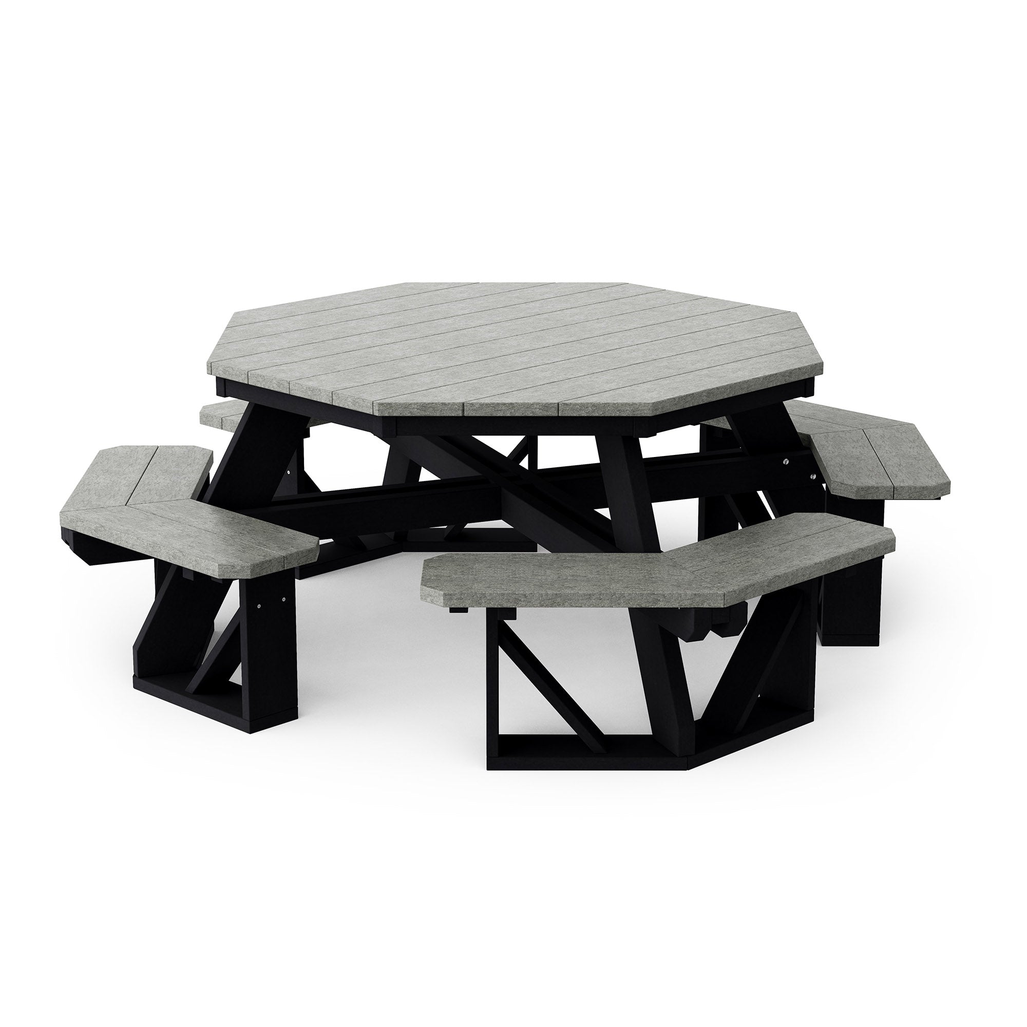 Heritage Octagon Picnic Table - 8-Person Outdoor Dining Set for Backyard, Patio, Garden, Park & Camping - Durable All-Weather Wooden Picnic Bench