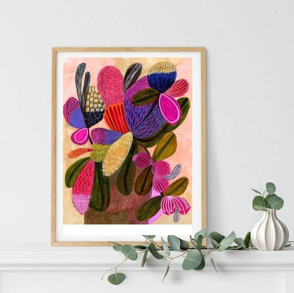 Wild Bunch Modern Still Life Art Print - Contemporary Wall Decor for Living Room, Bedroom & Office - Perfect for Home & Office Decoration