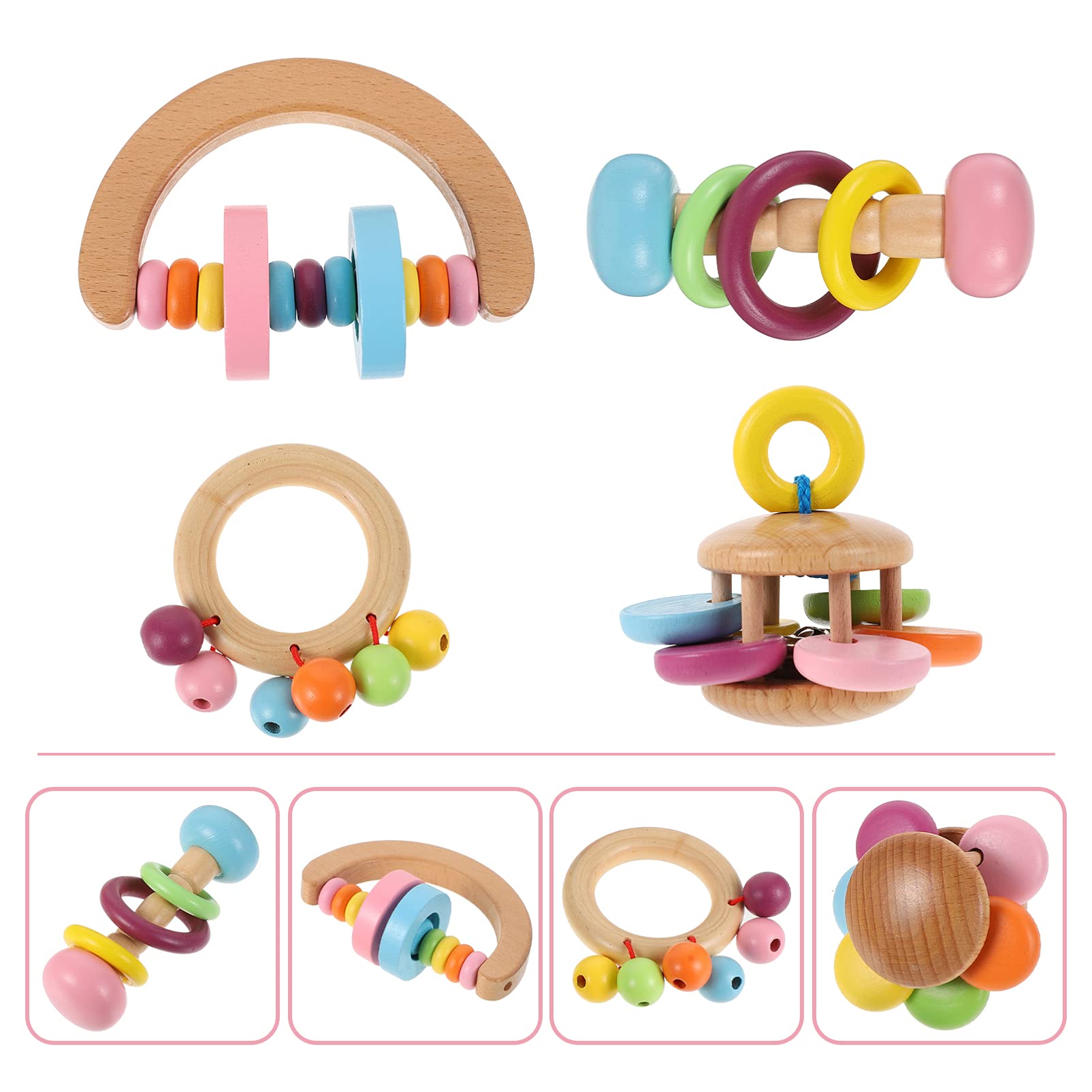 Balacoo 4-Piece Parrot Toy Set - Interactive Bird Chew Toys, Educational Dumbbell & Fun Biting Playthings for Parrots - Perfect Cage Accessories for Training & Enrichment (Great for Macaws, Cockatoos & Small Birds)