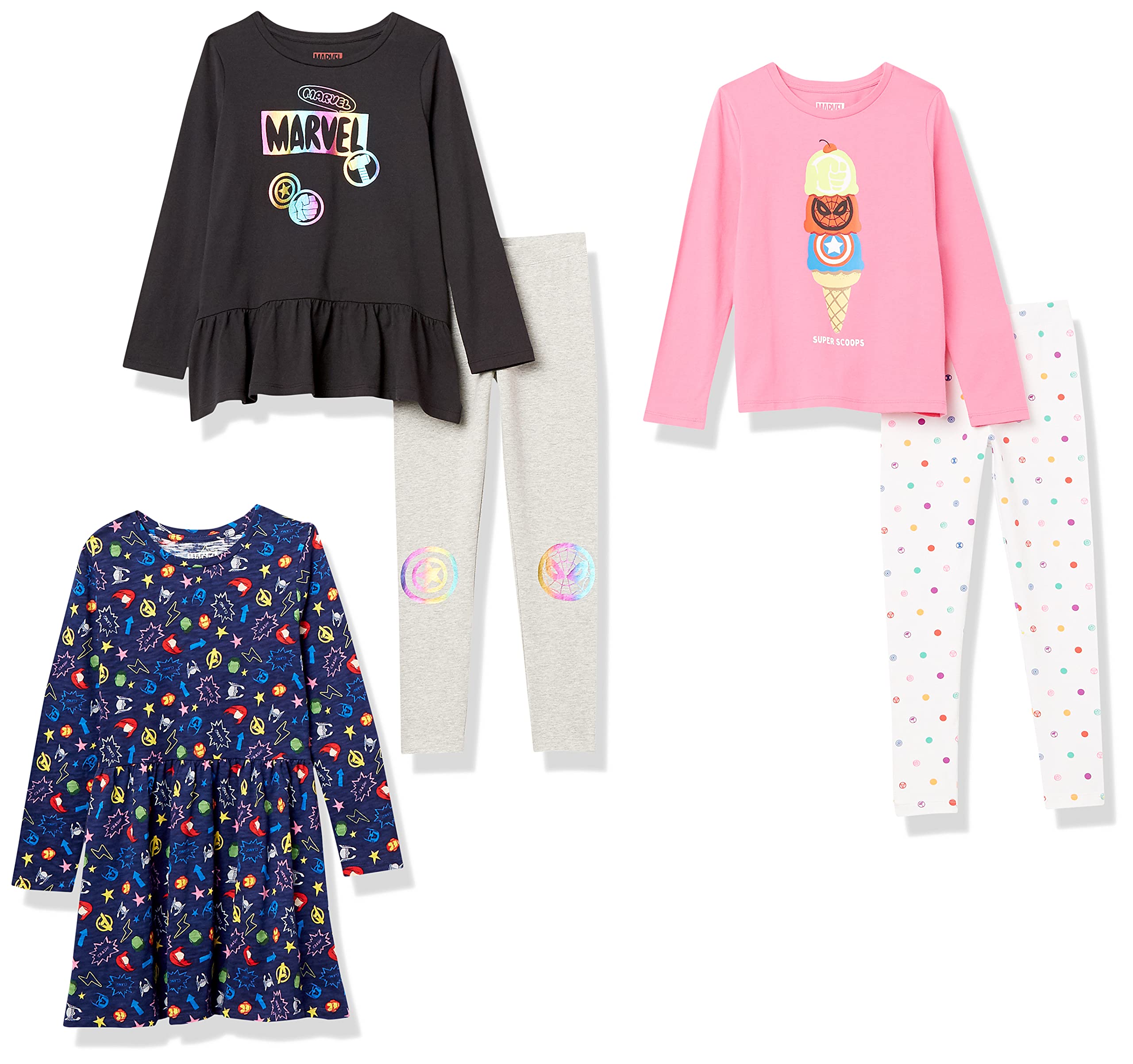 Disney Marvel Star Wars Frozen Princess Girls Toddler Outfit Sets - Mix and Match Costume for Dress Up, Birthday Party & Halloween - Amazon Essentials