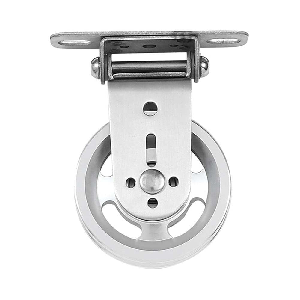 180° Silent Rotating Cable Pulley Wheel - Wall/Ceiling Mount Gym Pulley System for Home DIY Lat Pulldown, Lifting Blocks & Strength Training Equipment (Includes 2 Mounting Screws) - Perfect for Home Gym, CrossFit, and DIY Fitness Stations