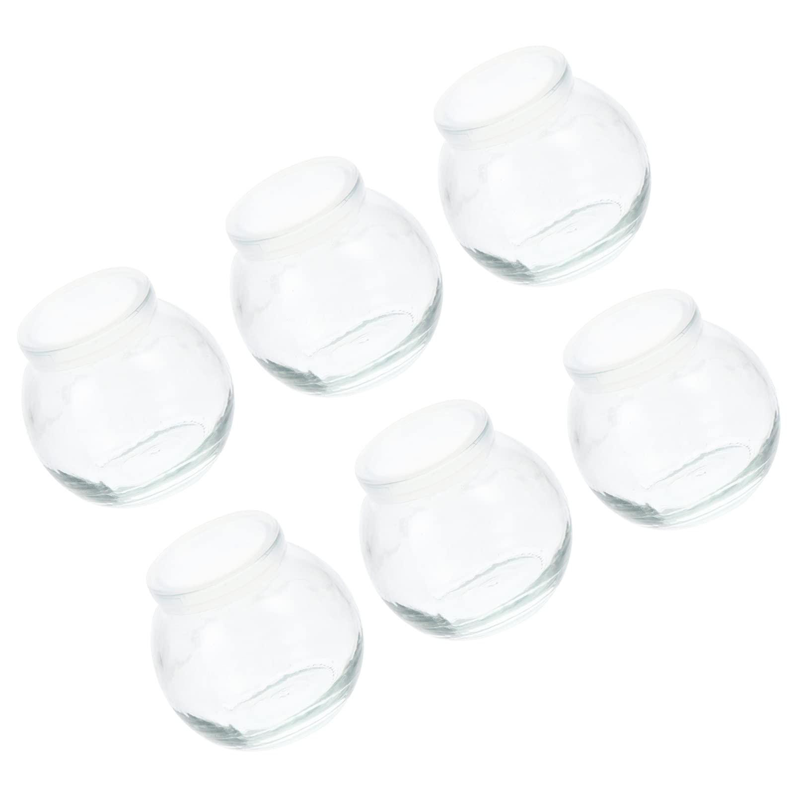Hemoton 6-Piece Clear Glass Jars with Airtight Lids - 100ml Yogurt Containers, Milk Cups & Jelly Jars - Perfect for Home, Kitchen, Coffee Shops - Ideal for Storing Yogurt, Jams, Mousse, Honey, Spices & DIY Crafts