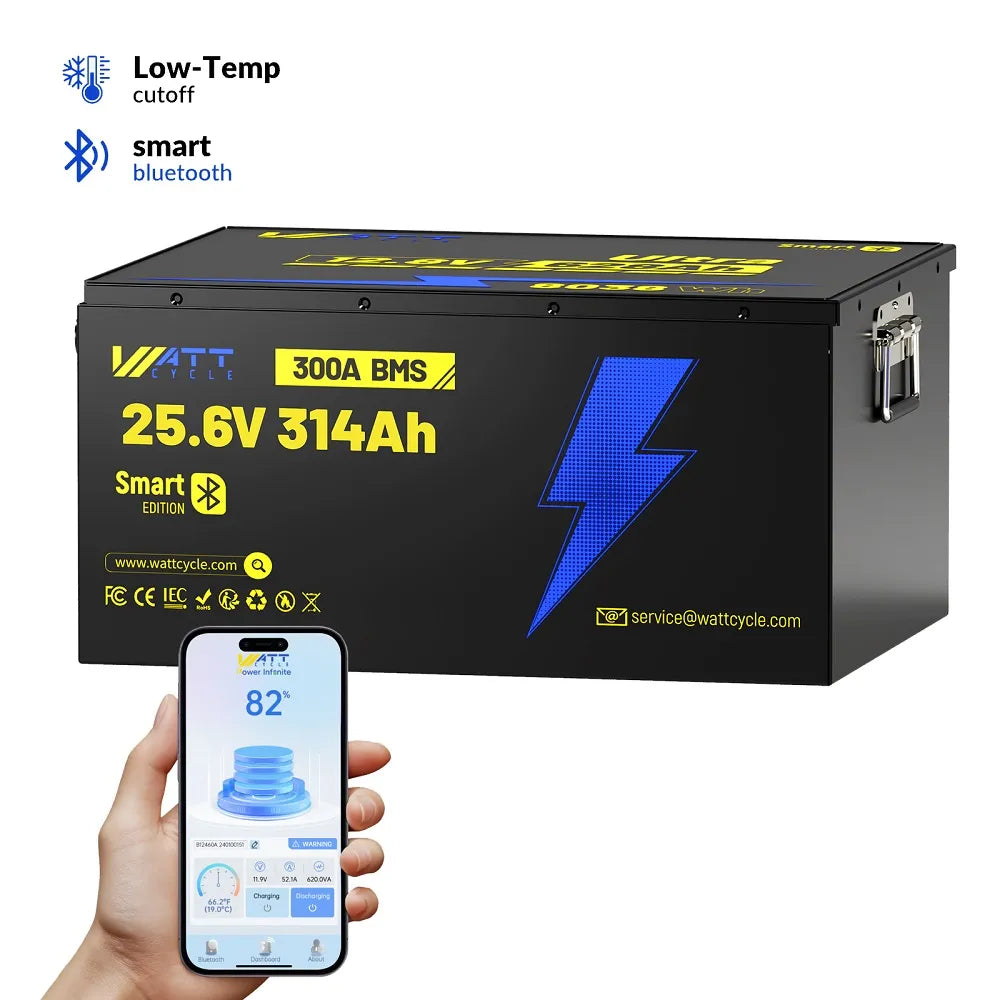 24V 314Ah Ultra Lightweight Lithium Battery with Bluetooth - Perfect for Solar Power Systems, RVs, Marine & Off-Grid Applications