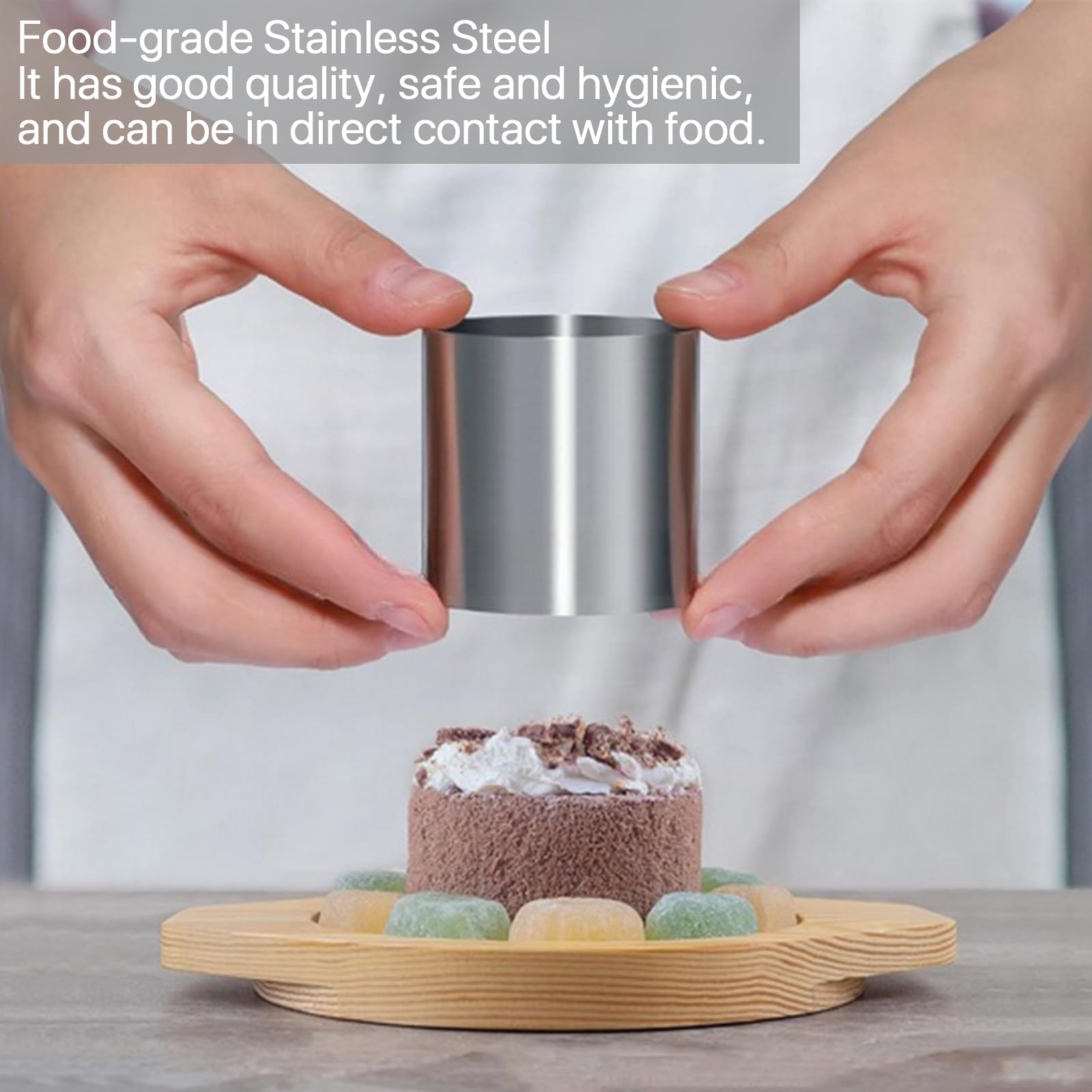 8 Pcs 2 Inch Nonstick Mini Cake Rings, Stainless Steel Round Cake Pans for Baking - Perfect for Cupcakes, Muffins & Desserts - Essential Baking Tools for Home Bakers & Professional Chefs
