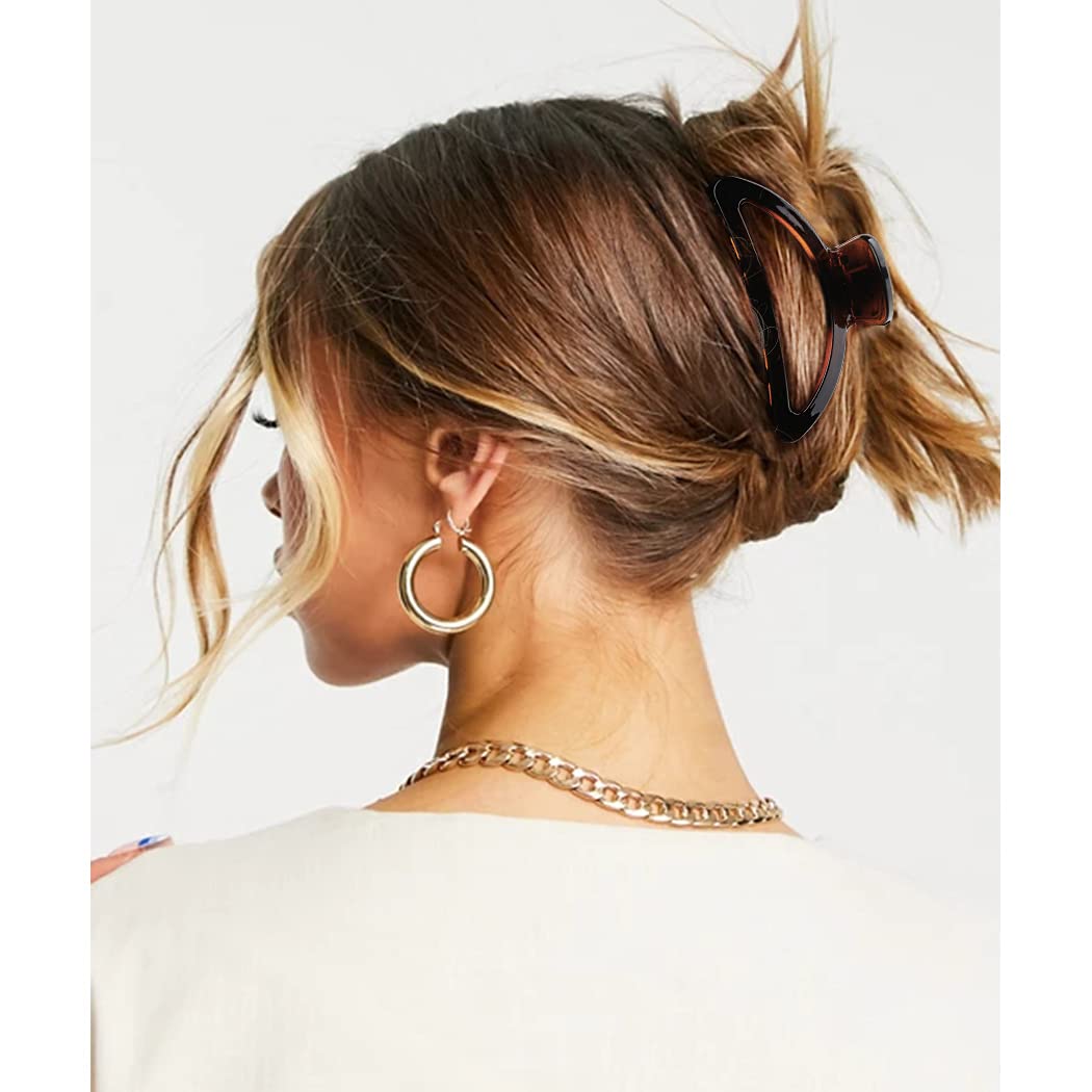 Canitor 4Pcs Women's Hair Claw Clips - Semicircle Acrylic Hair Clips for Thick, Thin & Medium Hair - Perfect for Ponytails, Buns & Everyday Hairstyles