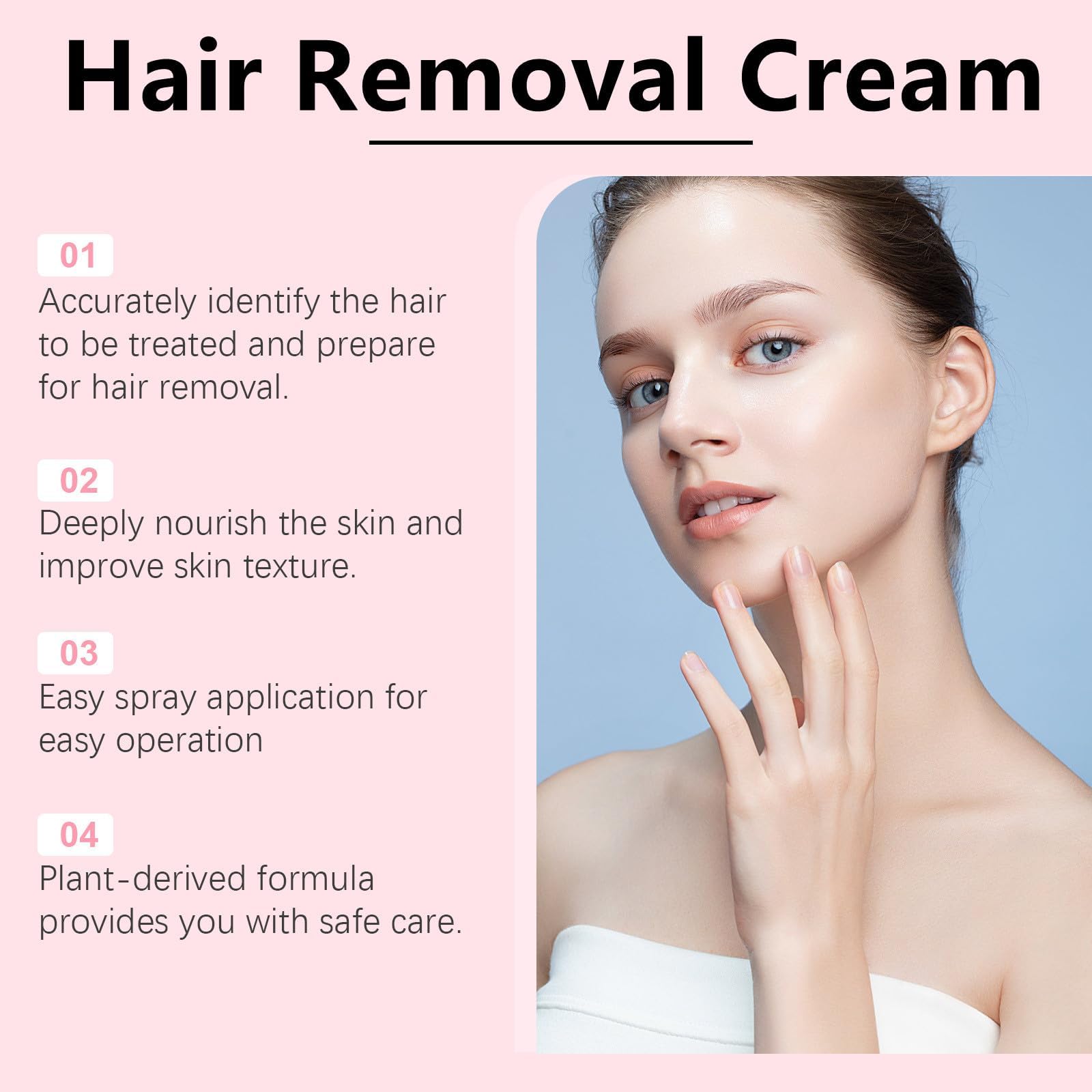 Auures Painless Hair Removal Cream for Women - 2025 New Facial Hair Removal Kit with Scraper | Smooth Skin for Face, Legs & Bikini Area | At-Home Hair Removal Solution