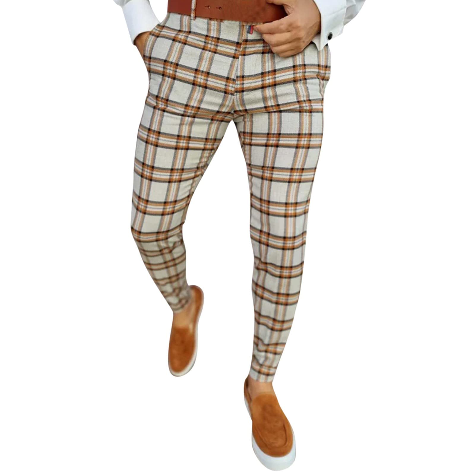 Men's Straight Fit Dress Pants - Comfortable & Flexible Casual Office Pants for Business, Travel & Beach Wear | Perfect for Work, Weddings & Formal Events