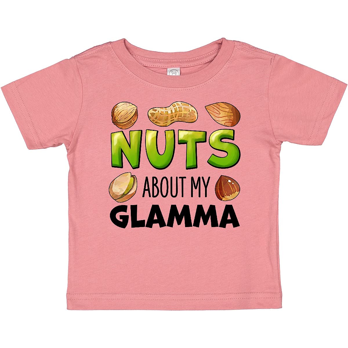Inktastic Nuts About My Glamma Peanut Almond Pistachio Baby T-Shirt - Cute Graphic Tee for Grandmas & Grandkids - Perfect for Family Photos, Holidays & Casual Outings
