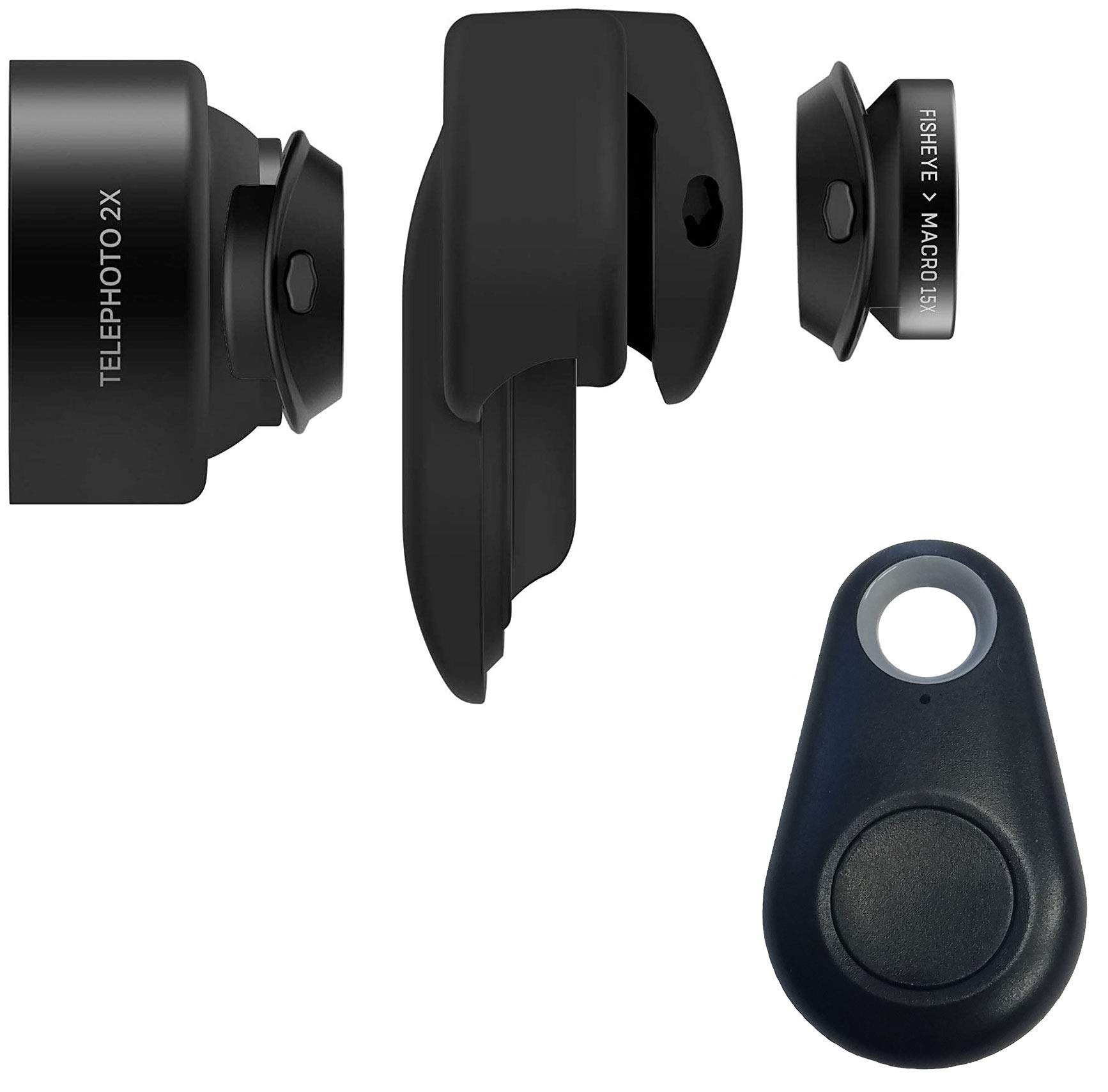 3-in-1 Essential Lens Kit for iPhone 11 Pro - Telephoto 2X, Fisheye & 15X Macro Lenses with Bluetooth Selfie Remote | Perfect for Travel Photography, Vlogging & Close-up Shots