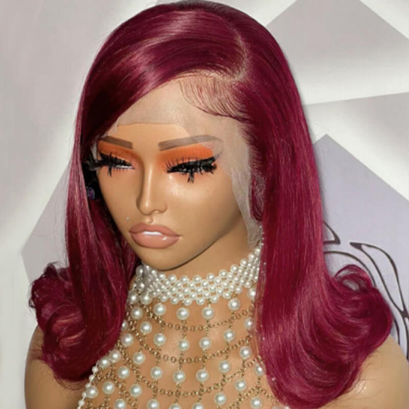 Eullair 13x4 Lace Front Human Hair Wig - Short Bob Style with Retro Flip Ends for Women | Perfect for Daily Wear, Cosplay & Special Occasions