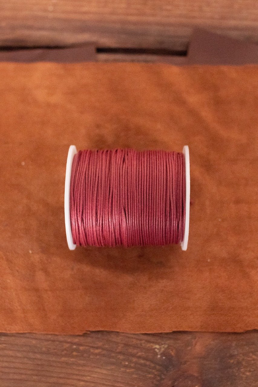Premium Saddler Yarn for Leather Craft - 1.1mm & 1.3mm Thickness, 100m Cherry Red Waxed Thread - Perfect for Saddlery, Shoemaking, Bag Repair & DIY Leather Projects