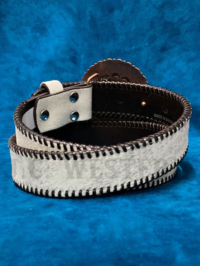 Nocona Women's Light Brown Beige Calf Hair Whip Stitch Belt - Western Fashion Accessory for Jeans, Dresses & Cowgirl Outfits