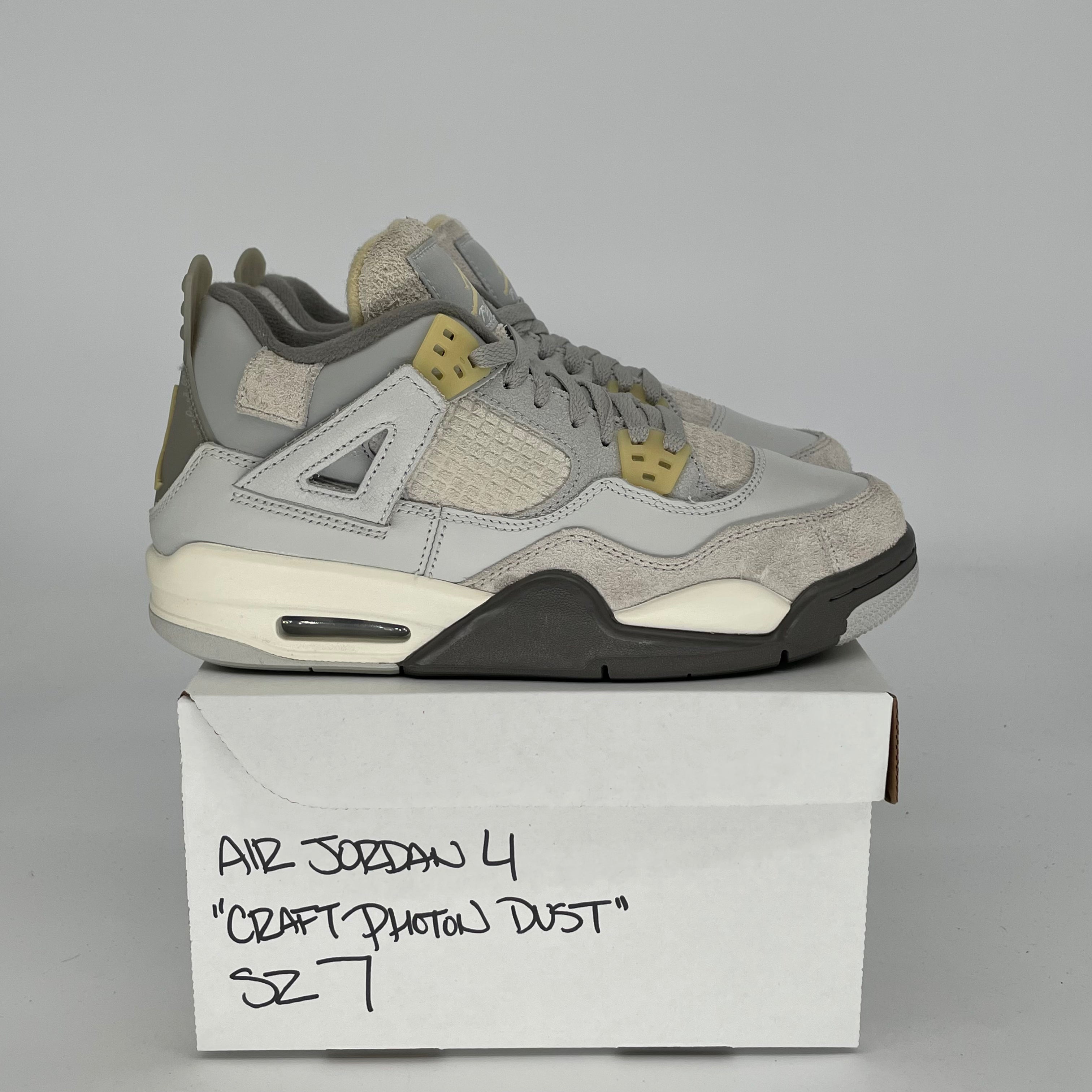 AIR JORDAN 4 CRAFT PHOTON DUST Sneakers - Women's Size 7/8.5W (DV2262-021) | Retro Basketball Shoes for Casual Wear & Street Style Fashion