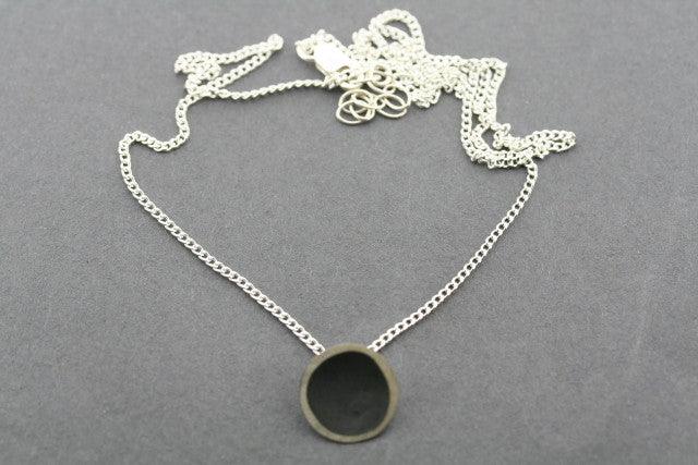 Oxidized Silver Disc Necklace for Women - Handmade Boho Jewelry - Perfect for Layering, Everyday Wear & Special Occasions