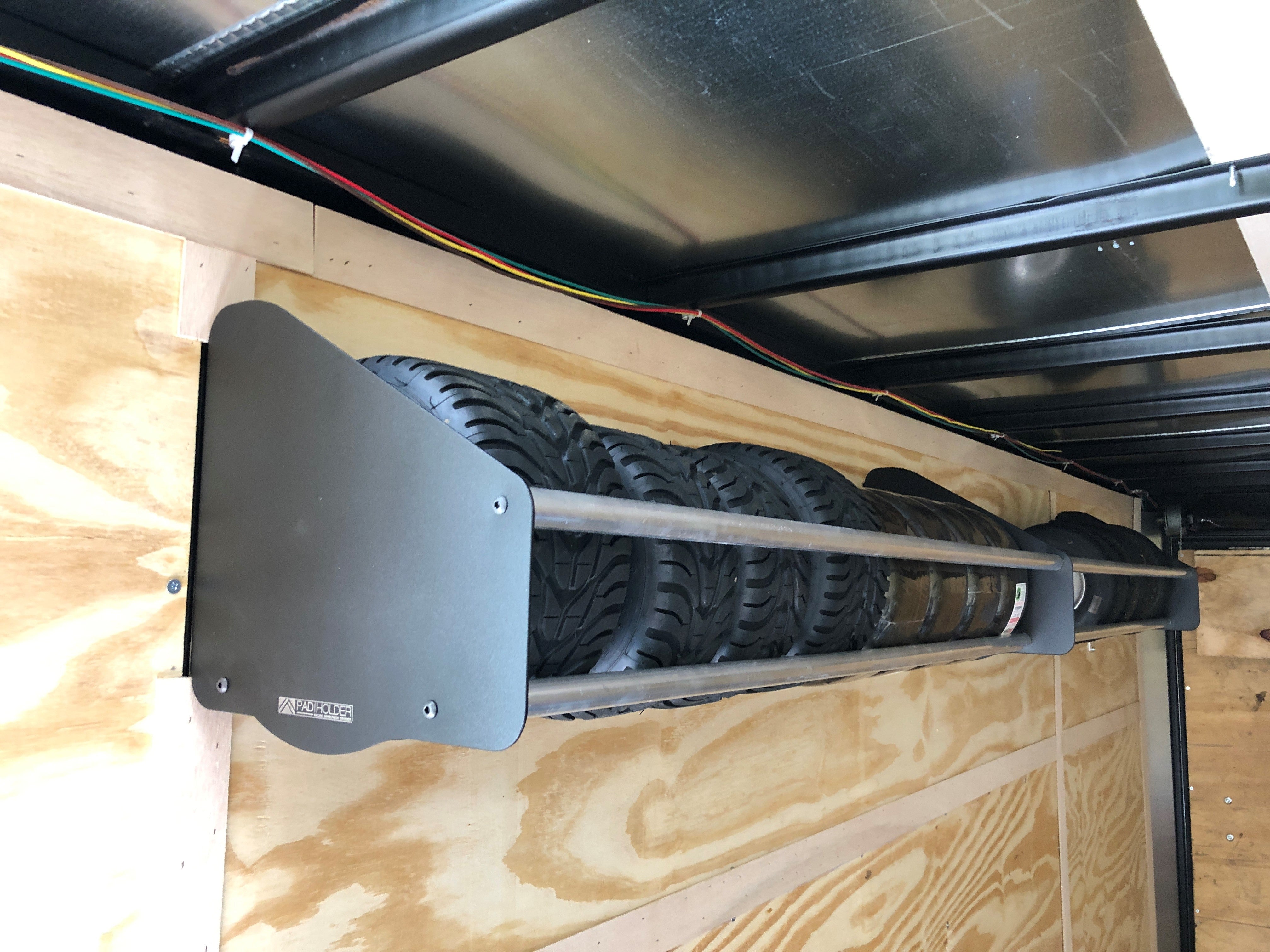 4' Heavy Duty Trailer Wall Tire Rack - Durable Steel Storage Organizer for Trucks, ATVs & Trailers - Perfect for Garage, Workshop & Outdoor Storage
