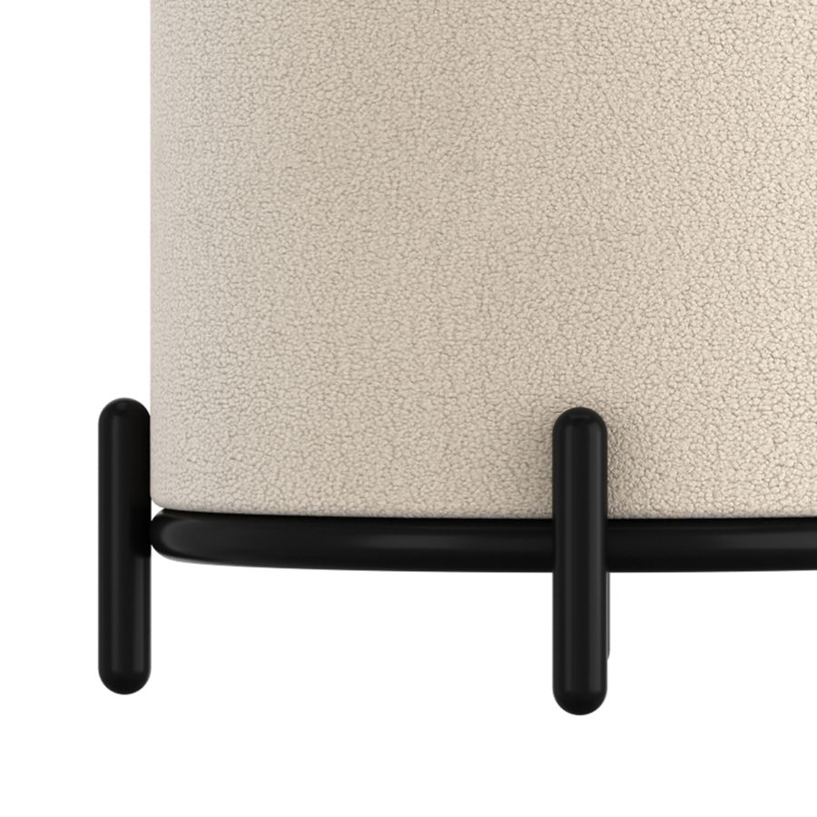 Cream Boucle Castor Storage Ottoman - Stylish Footrest, Seat & Hidden Storage for Living Room, Bedroom & Nursery