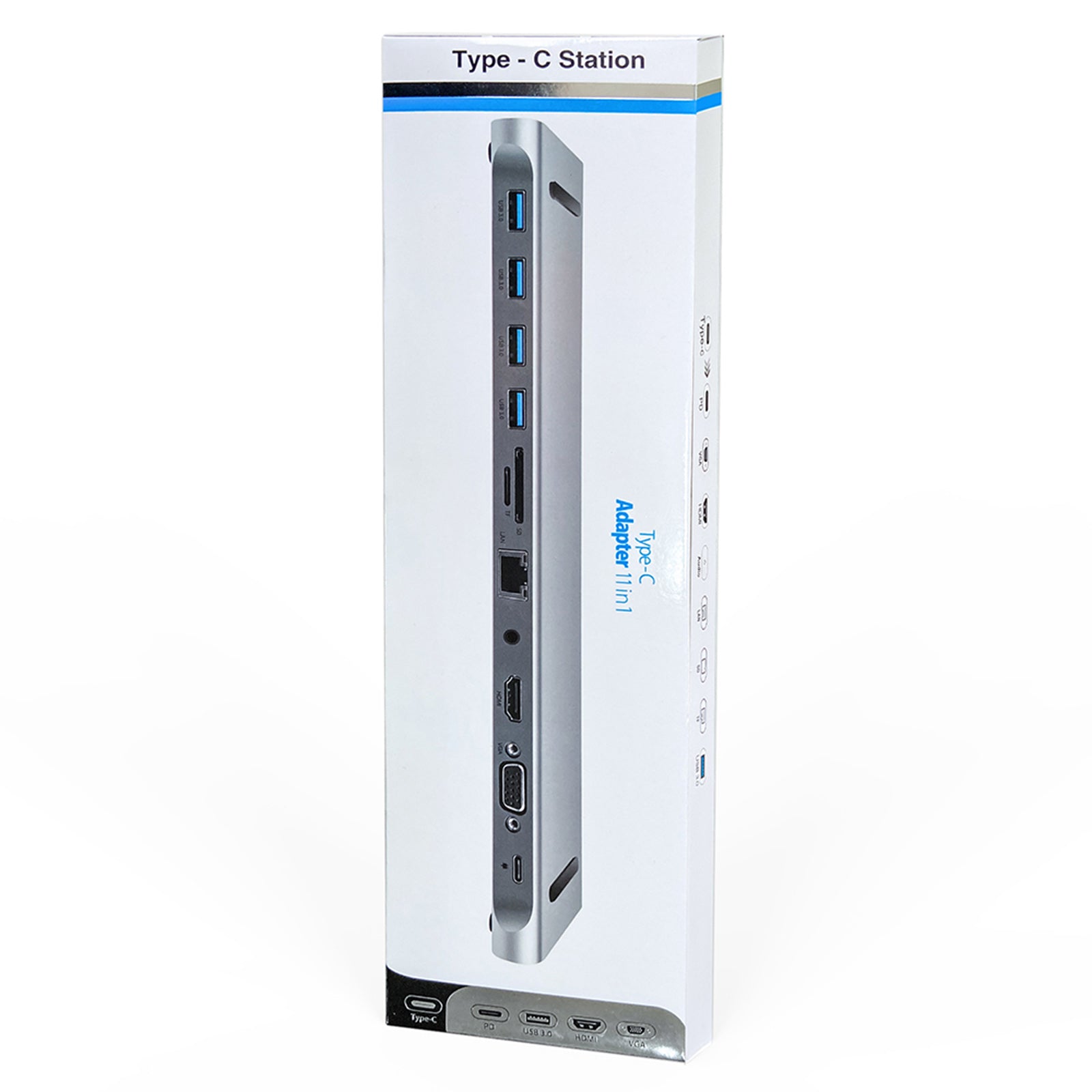11-in-1 USB C Hub with 100W PD Charging - 4K HDMI, USB 3.0, SD/TF Card Reader for MacBook Pro/Air, iPad Pro 11/12.9 - Perfect for Home Office, Travel & Multi-Screen Workstations