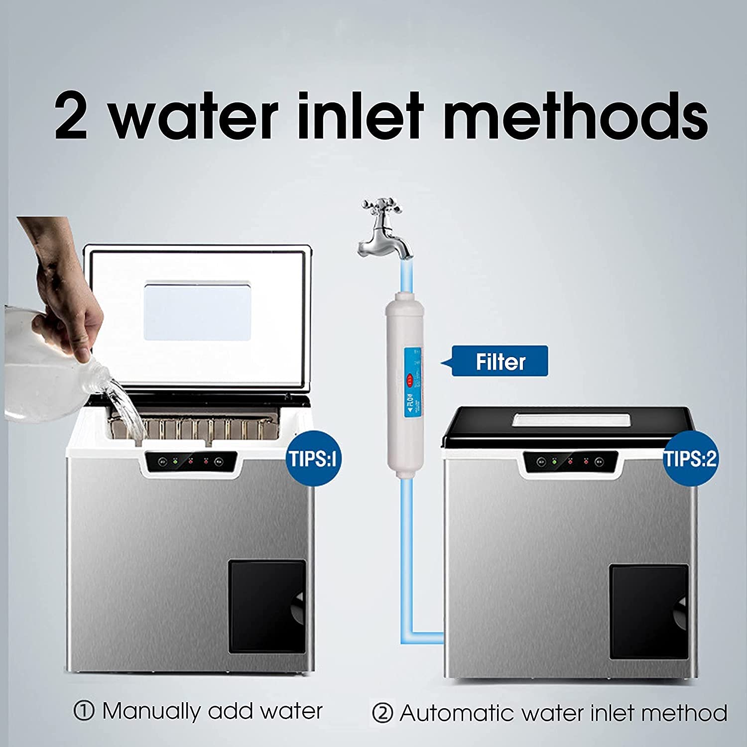 Portable Ice Maker Machine - 88Lbs/24H Fast Ice Production for Home, Kitchen, Office & Bar | Perfect for Cocktails, Parties & Daily Use