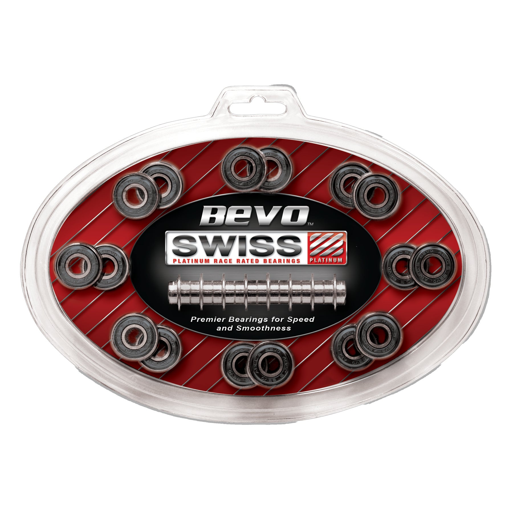 Premium Swiss Platinum Bevo™ Bearings - High-Performance Skateboard & Longboard Bearings for Smooth Ride - Ideal for Street Skating, Downhill & Freestyle