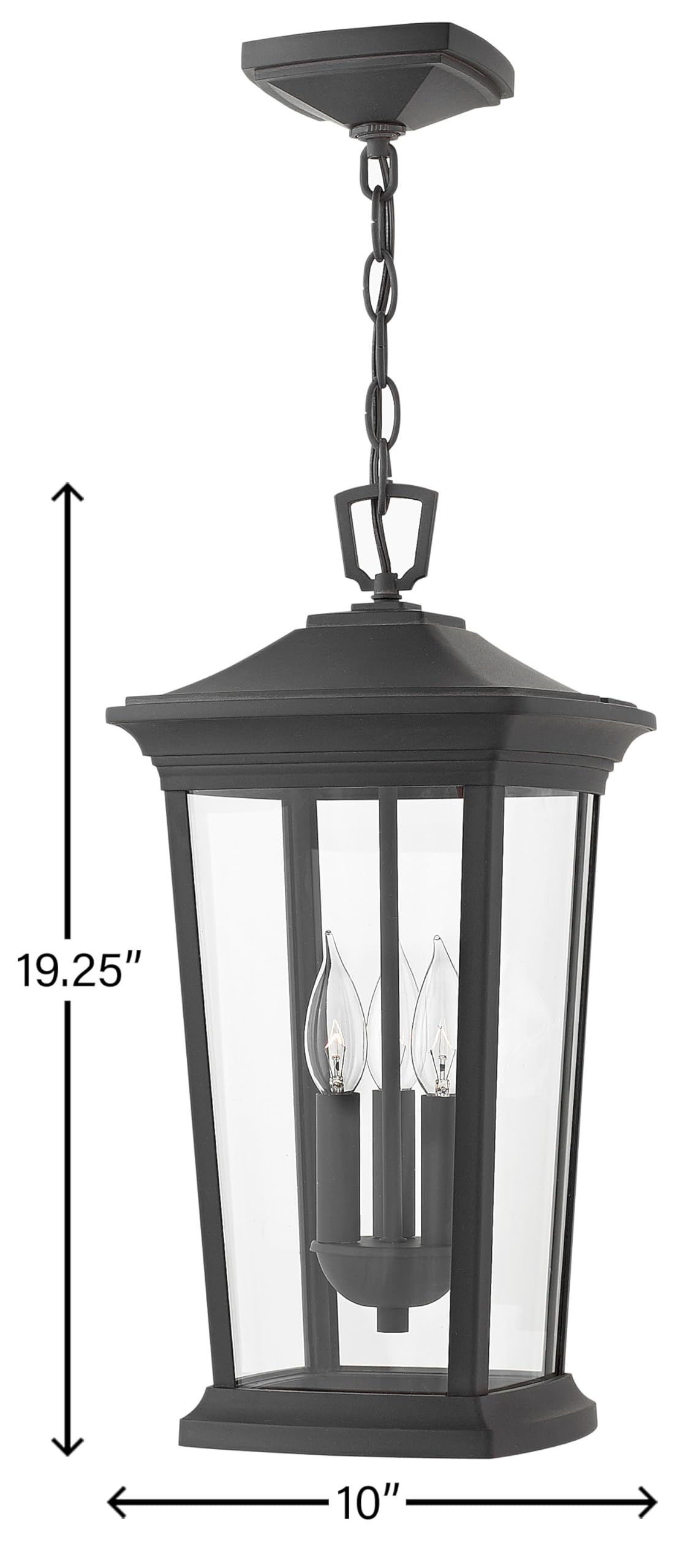 Hinkley Bromley Collection 3-Light 4W LED Outdoor Hanging Lantern - Museum Black Finish | Perfect for Porch, Patio & Garden Lighting