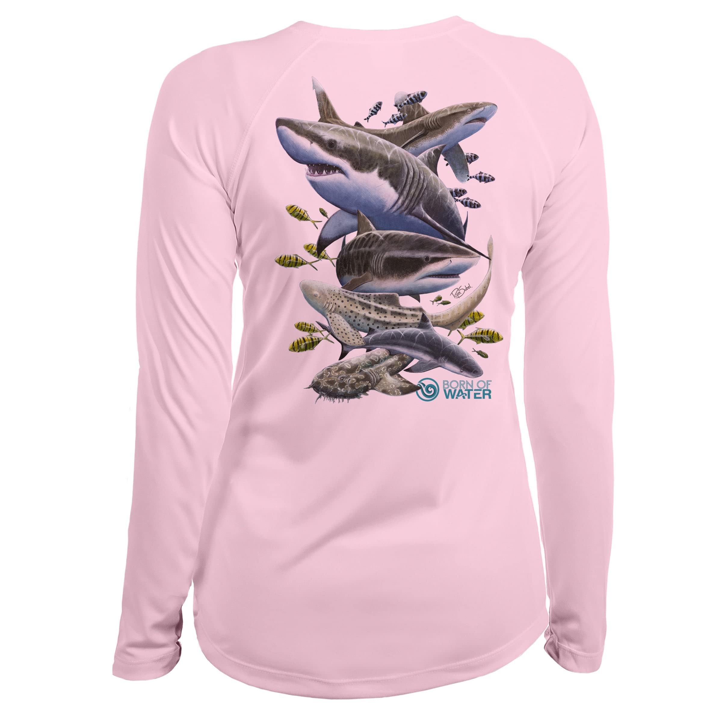 Women's Shark Scuba Diving Shirt - UPF 50+ UV Protection Long Sleeve for Ocean Adventures & Outdoor Activities
