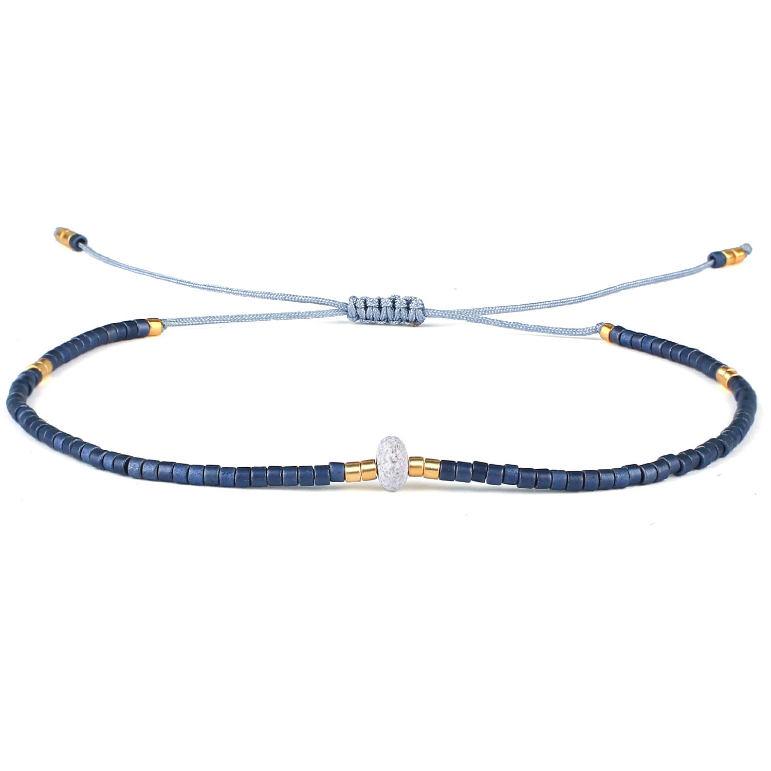 KELITCH Agate Seed Beads Friendship Bracelets for Women - Thin Beaded Bracelet Set, Boho Chic Handmade Jewelry for Beach, Summer, Gifts & Everyday Wear