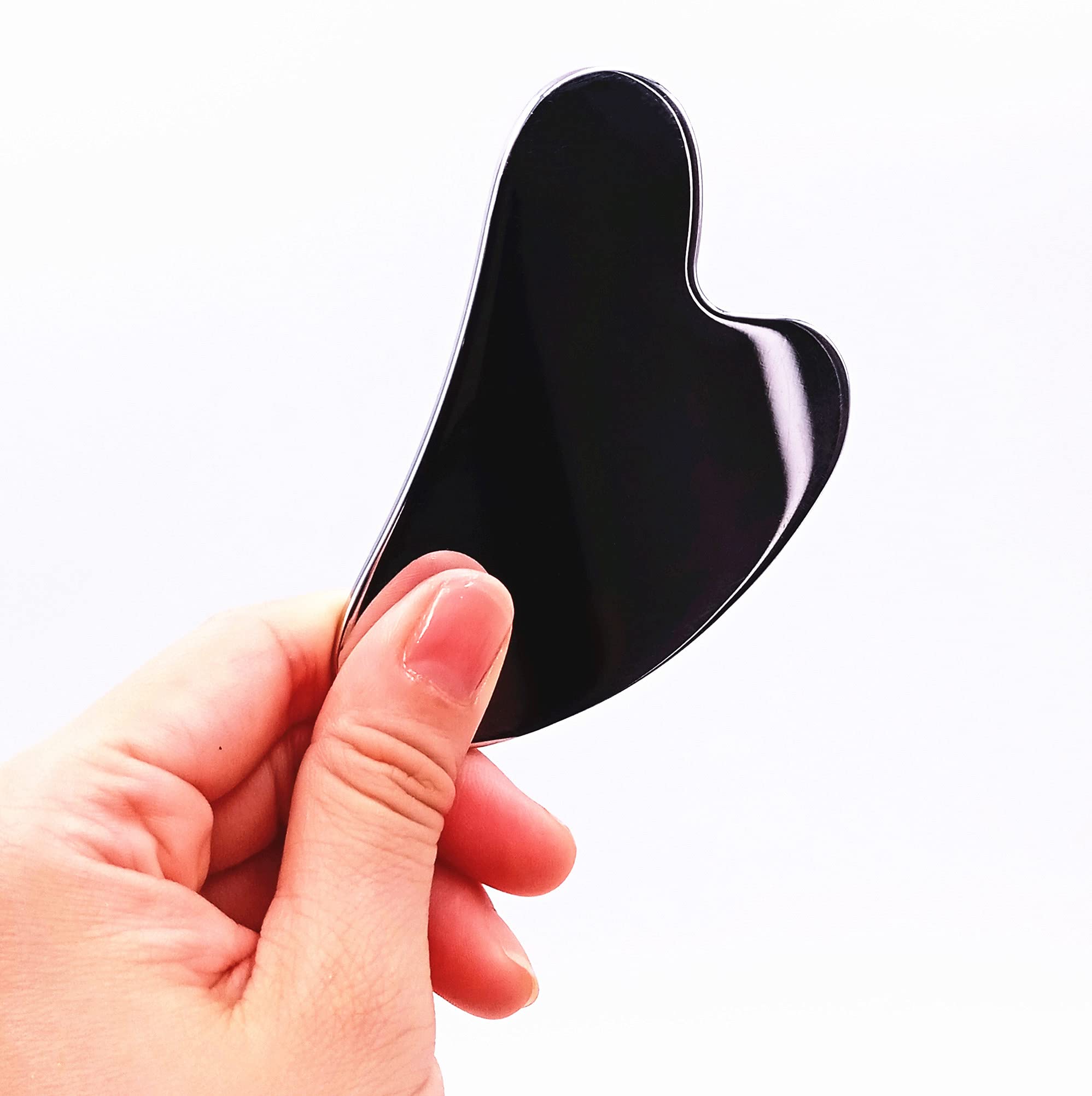 Premium Stainless Steel Gua Sha Tool with Travel Pouch - Anti-Aging Facial Massager for Skin Tightening, Lymphatic Drainage & Relaxation - Ideal for Face, Eye, Neck & Body Care - Perfect for Home Spa, Travel & Self-Care Routine