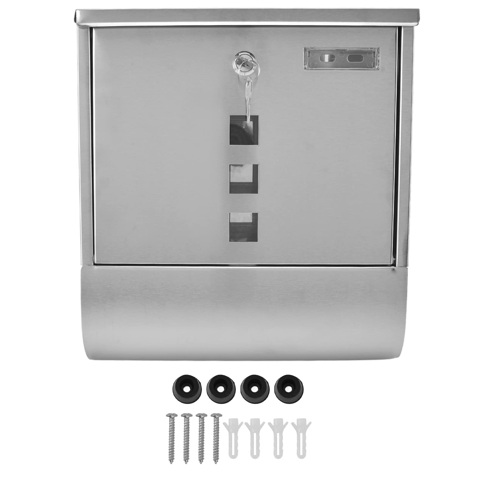 Delaman European Style Narrow Slot Stainless Steel Hanging Lockable Mailbox for Outdoor Garden - Perfect for Home, Apartment, Villa & Office Security