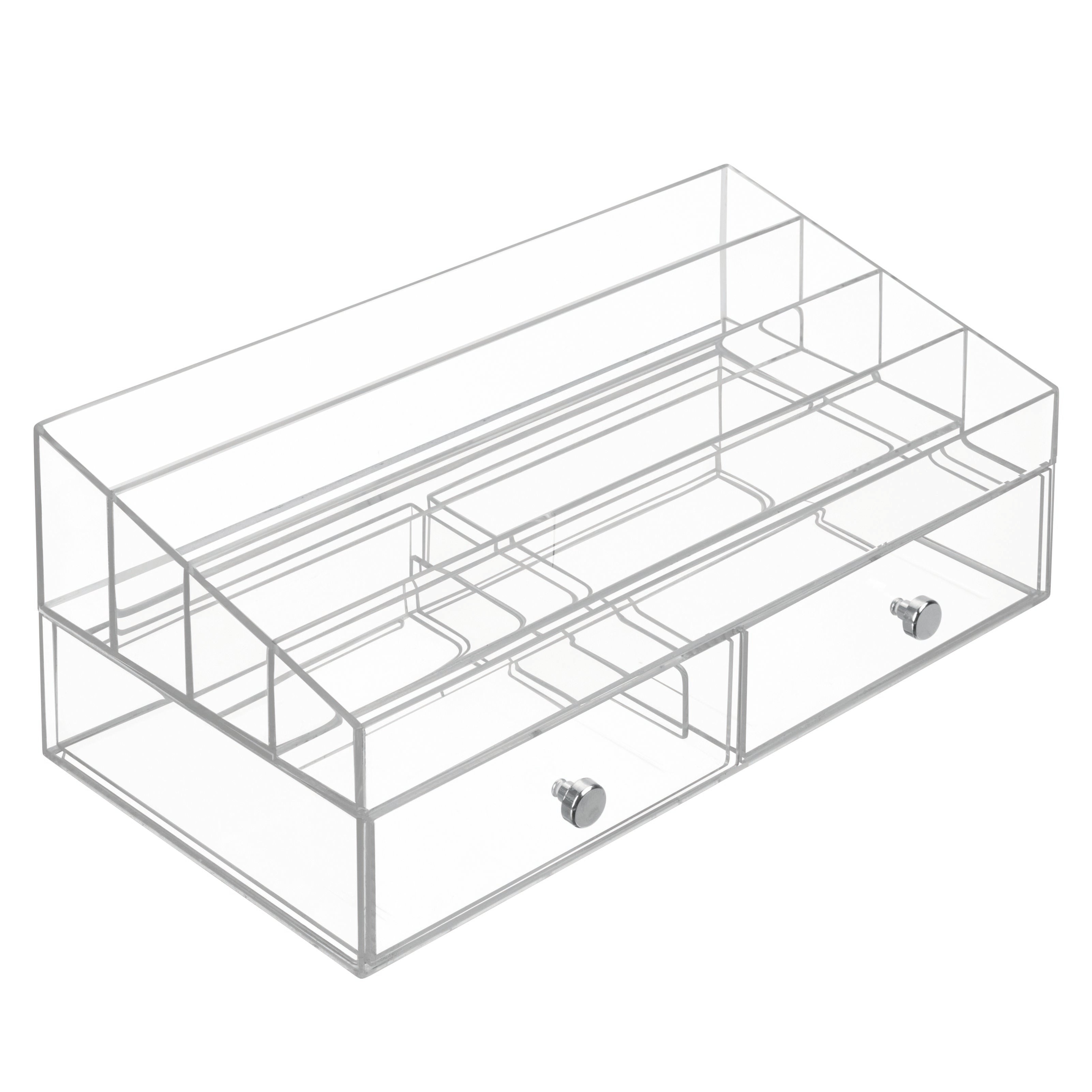 2-Drawer 4-Compartment Cosmetic Organizer - Perfect for Makeup Storage & Vanity Organization | Bathroom, Bedroom & Travel Use