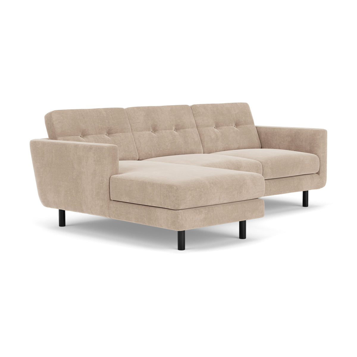 Conrad Fabric Left Chaise Sofa - Modern L-Shaped Sectional Couch with Reversible Chaise Lounge for Living Room, Apartment & Home Theater Comfortable Seating