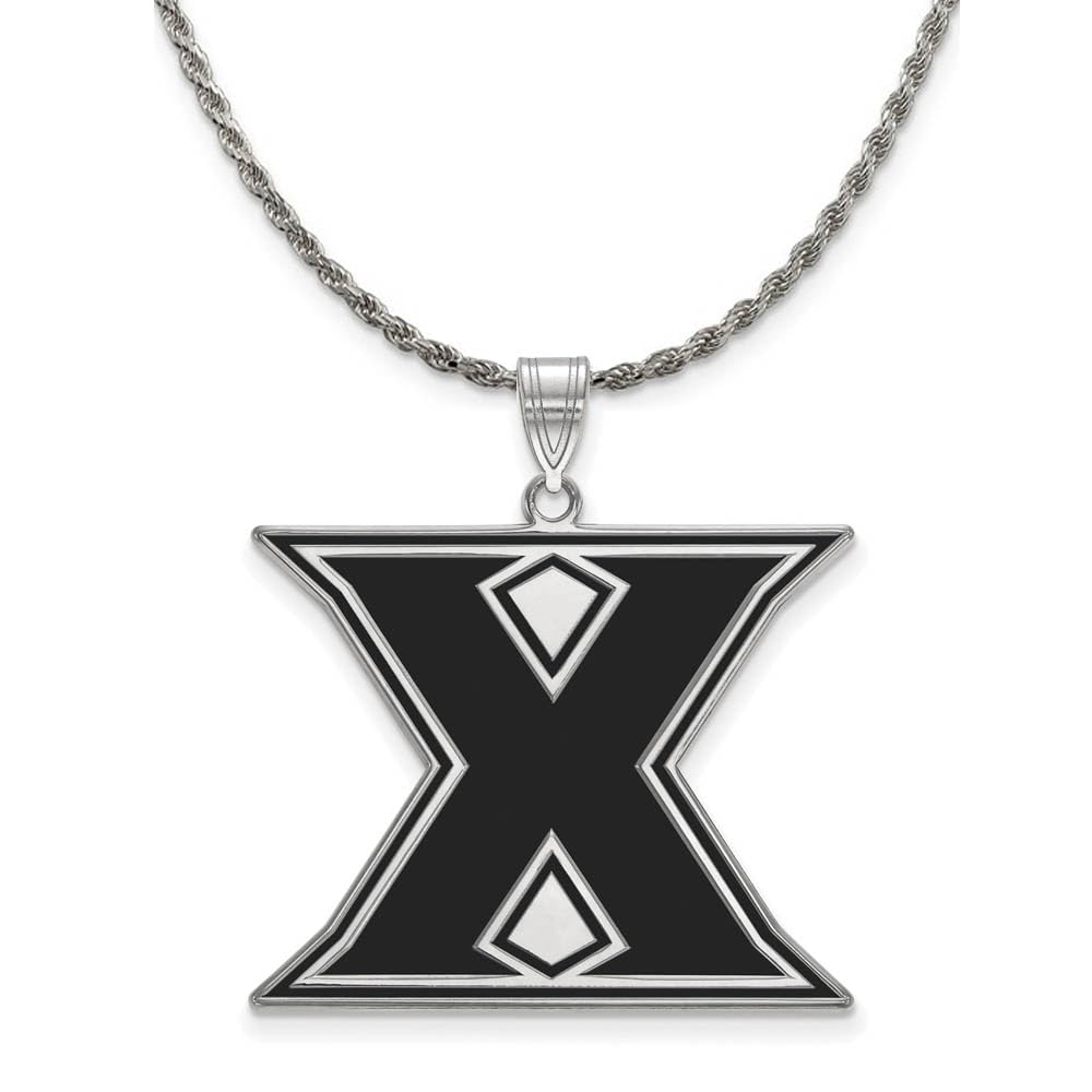 Sterling Silver Xavier Pendant Necklace - Elegant Black Bow for Gifts & Parties