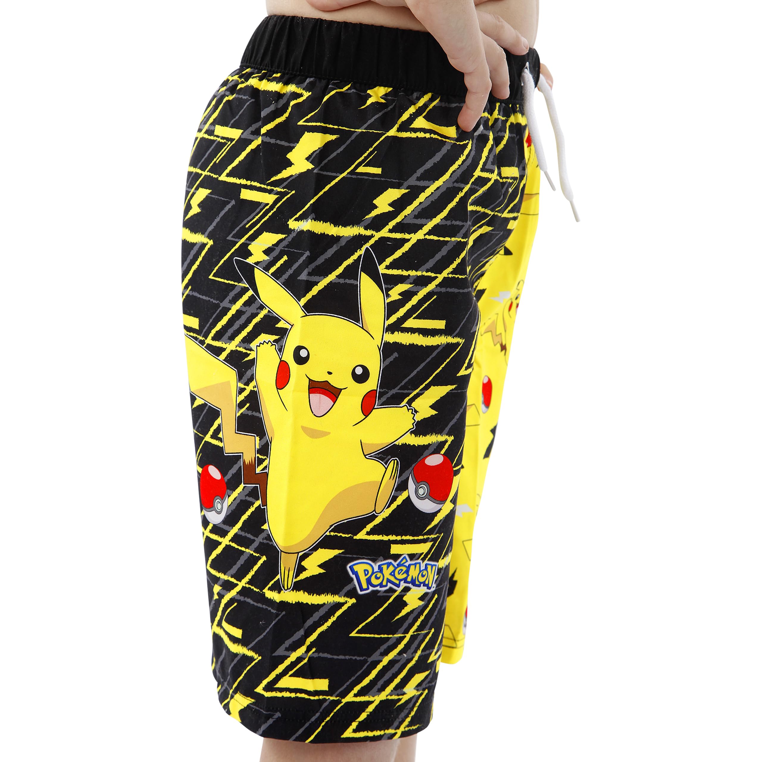 Pokemon Swim Shorts for Boys - Pikachu & Pokeball Swim Trunks | Quick-Dry Boys Swimwear | Sizes 4-10 | Perfect for Pool, Beach & Summer Water Activities