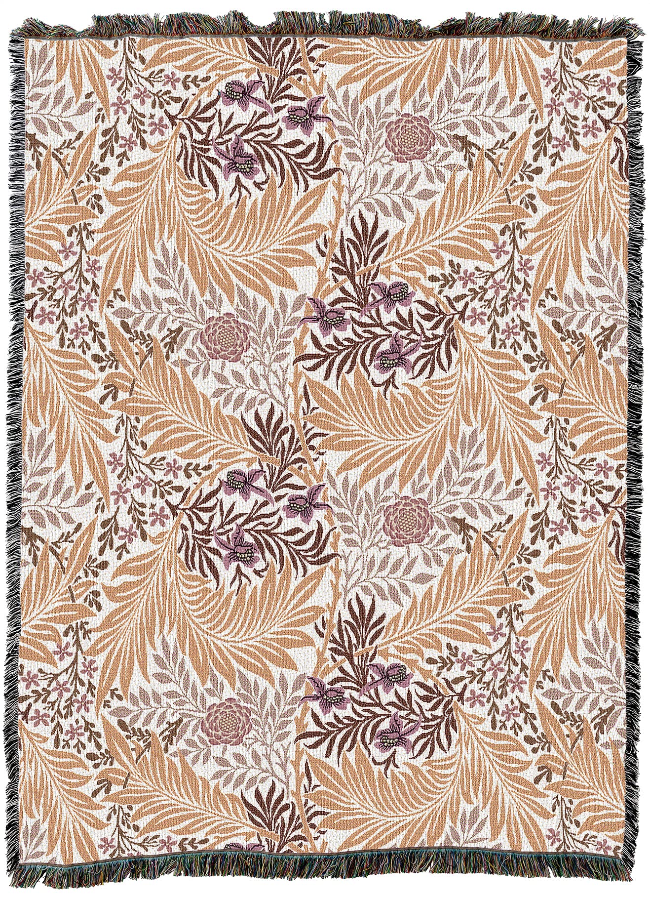 Pure Country Weavers William Morris Larkspur Beach Blanket XL - Handmade Cotton Woven Tapestry Throw - Arts & Crafts Home Decor - Made in USA (82x62) - Perfect for Picnics, Beach Outings & Cozy Indoor Use