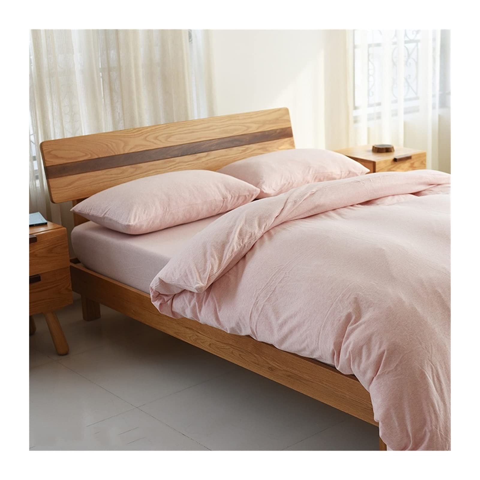 Premium MZP Jersey Knit Duvet Cover Set - 100% Cotton T-Shirt Material, Ultra Soft & Breathable - Twin/Full/Queen/King Size with Zipper Closure & Corner Ties (3/4 PC Set) - Perfect for Cozy Bedrooms, Guest Rooms & Dorm Comfort