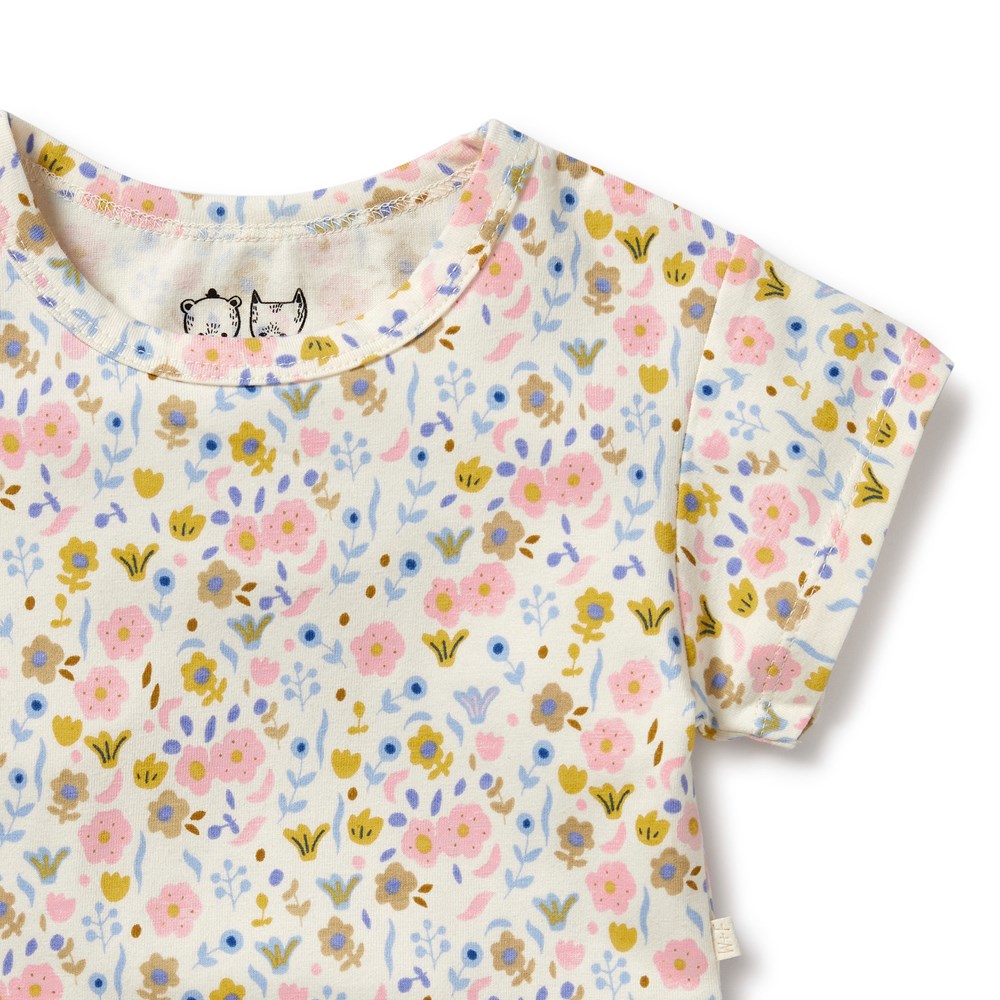 Organic Floral Print T-Shirt for Women - Ava Soft Cotton Tee | Casual Wear, Summer Outfits, Boho Style